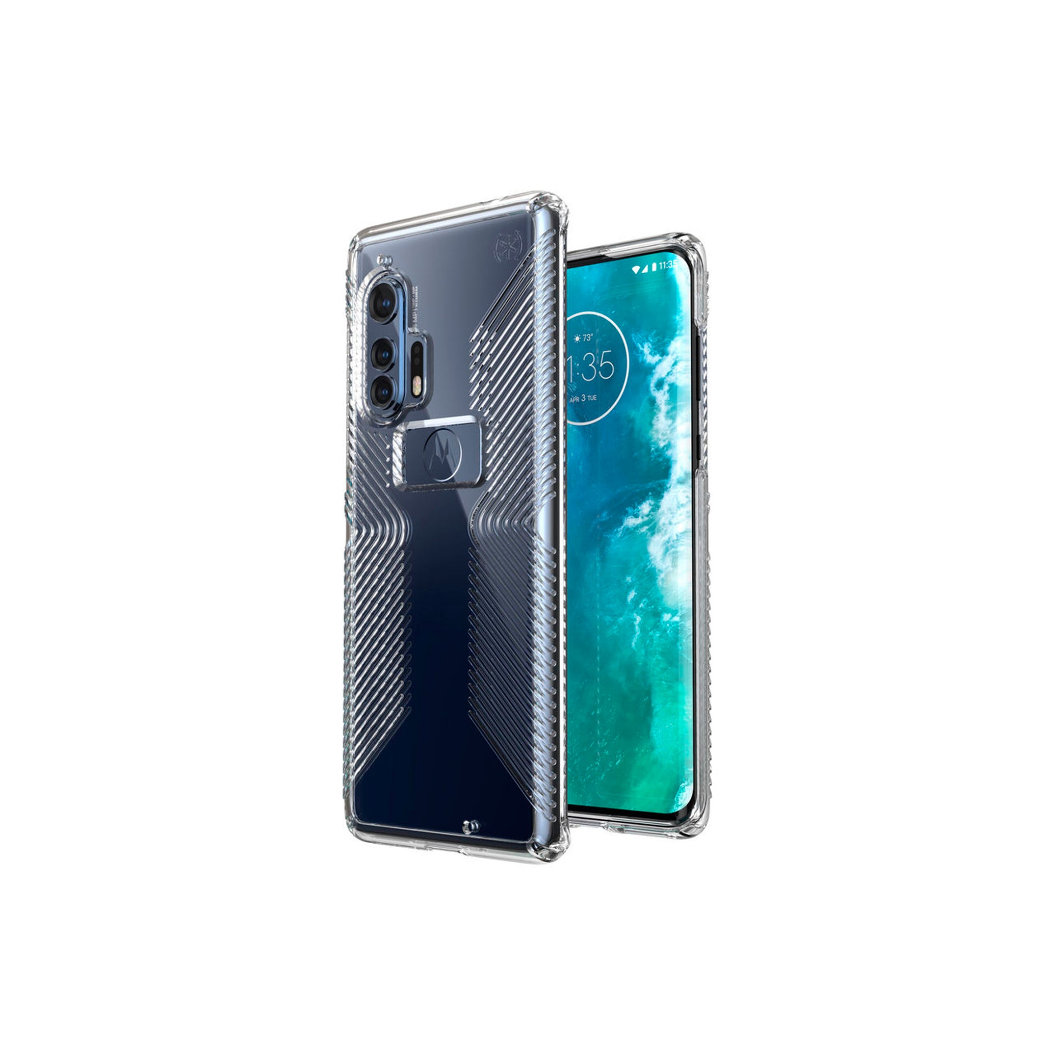 Speck - Presidio2 Grip Case For Motorola Moto Edge Plus - Perfect Clear