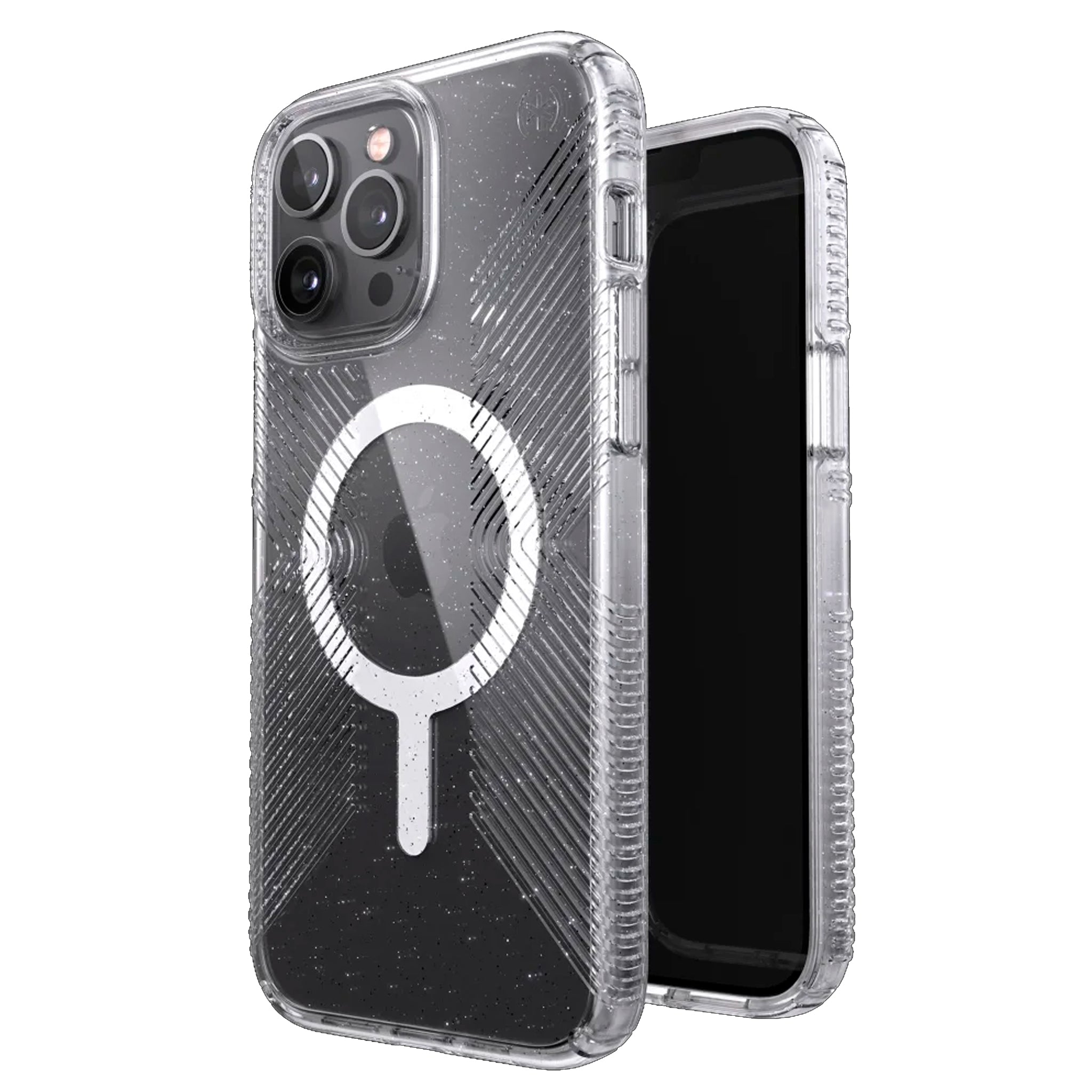 Speck - Presidio Perfect Clear Grip Magsafe Case For Apple Pfizer - Platinum Glitter