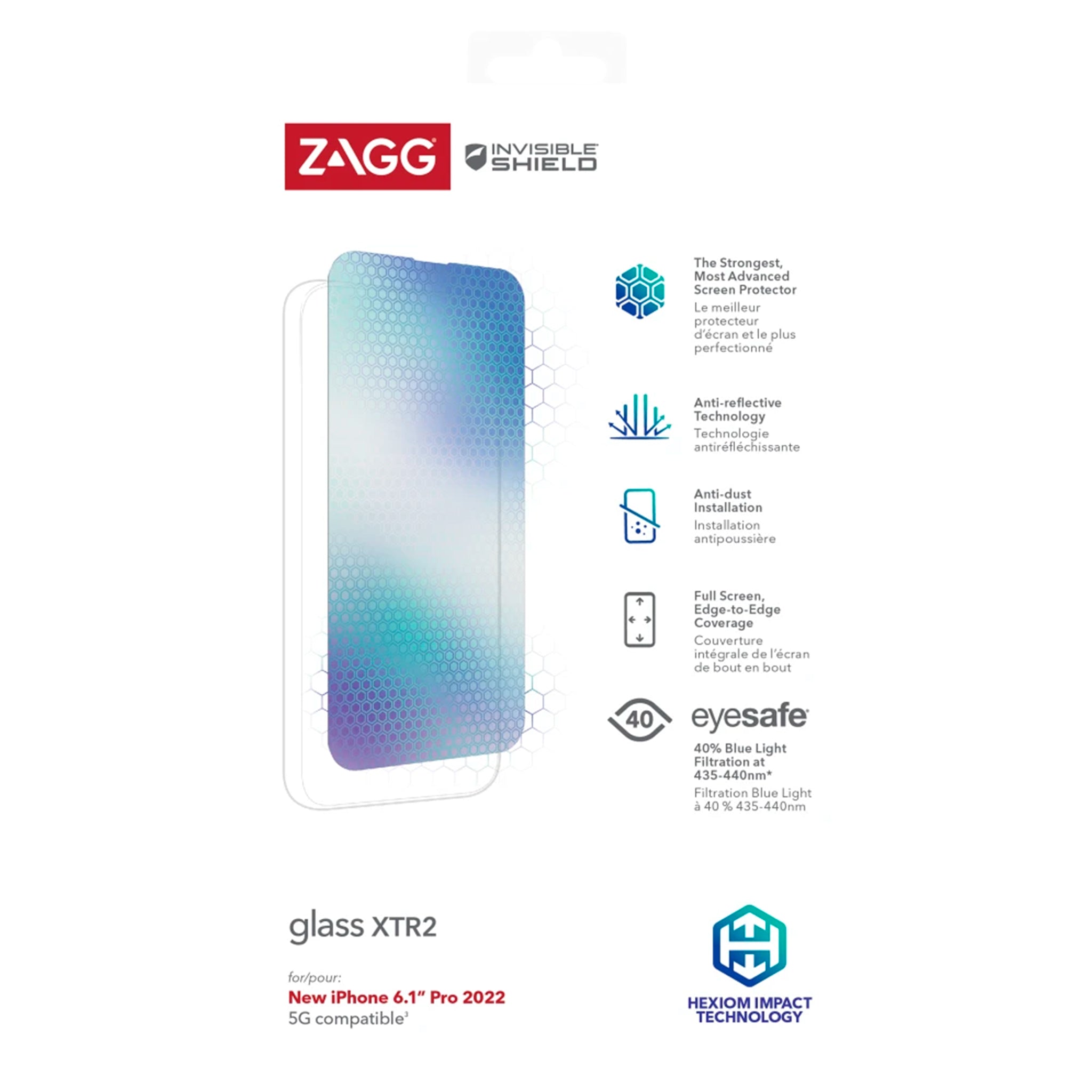Zagg - Invisibleshield Glass Xtr Screen Protector For Apple Iphone 14 Pro - Clear