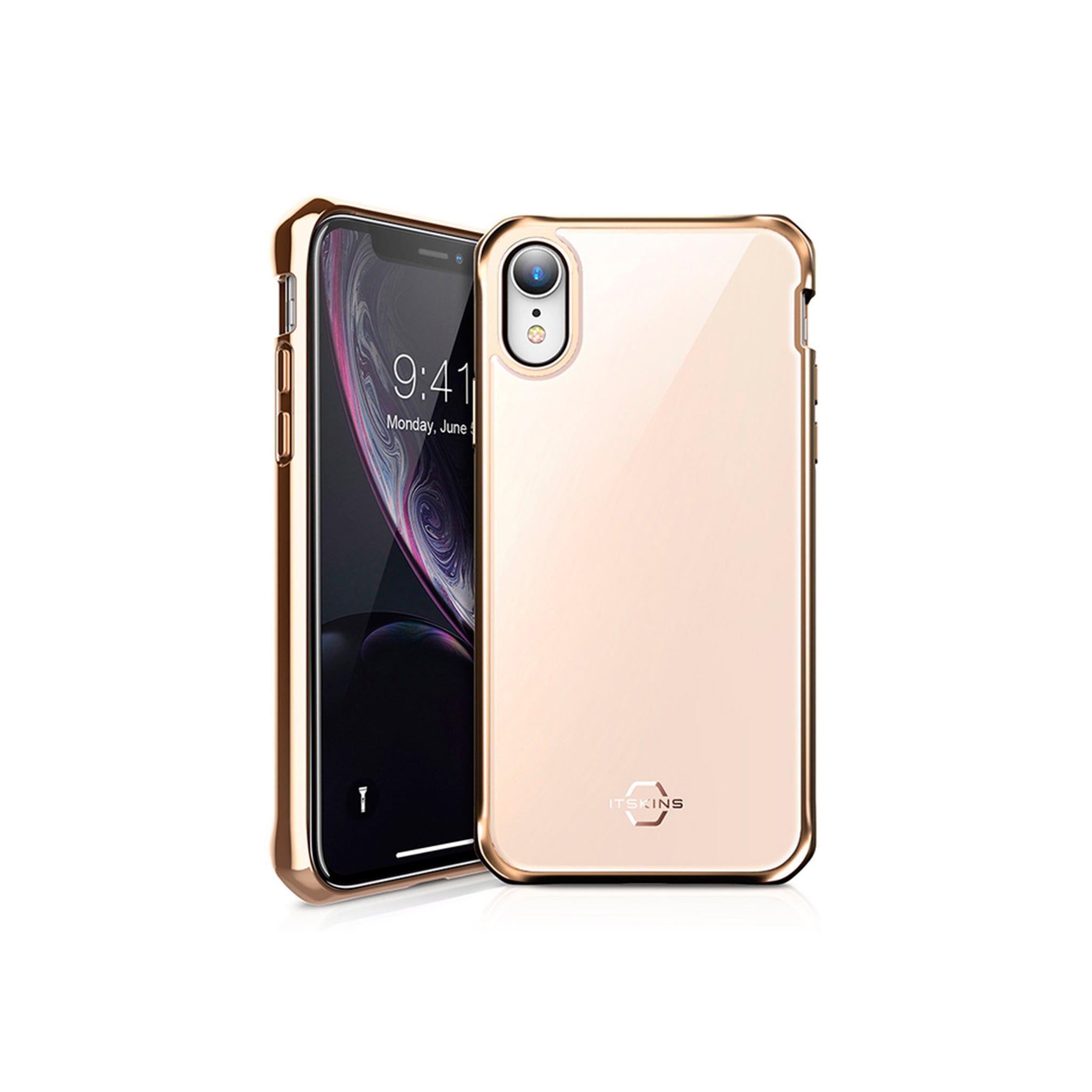Itskins - Hybrid Glass Iridium Case For Apple Iphone Xr - Gold