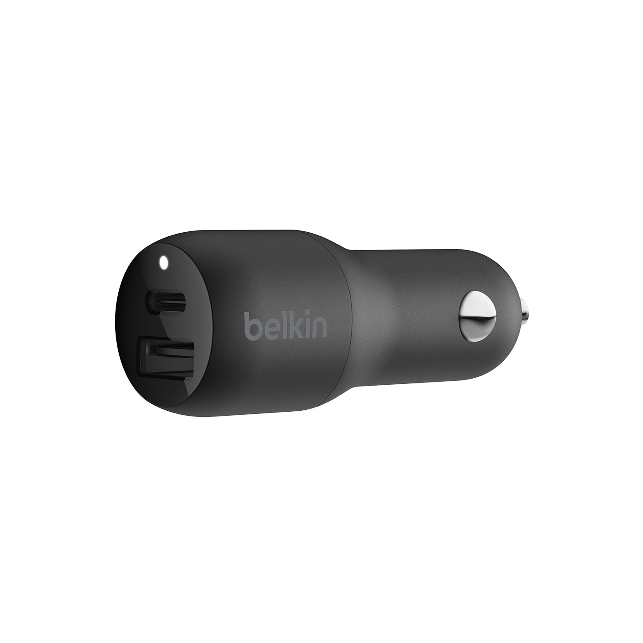 Belkin - Dual Port Usb C Power Delivery 18w And Usb A 12w Car Charger - Black