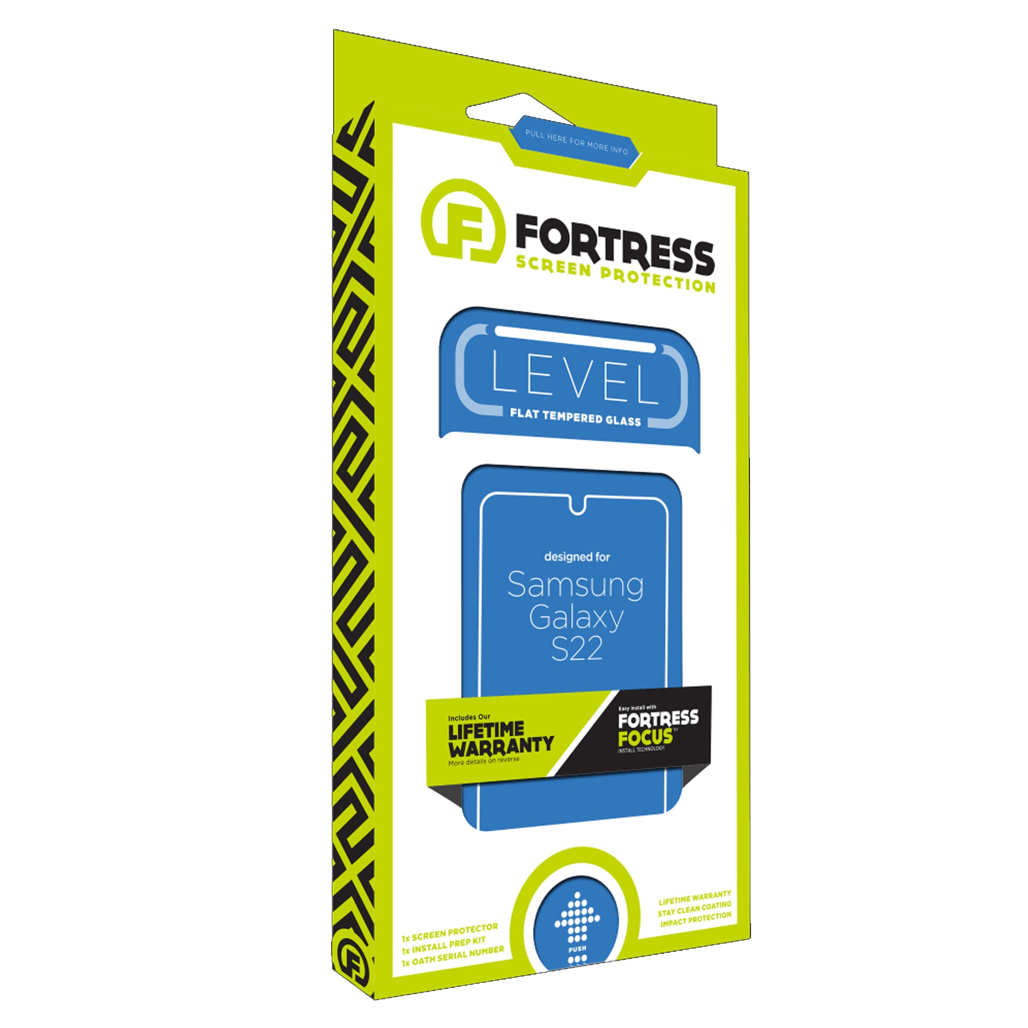 Fortress - Level Focus Glass Screen Protector For Samsung Galaxy S22 - Clear