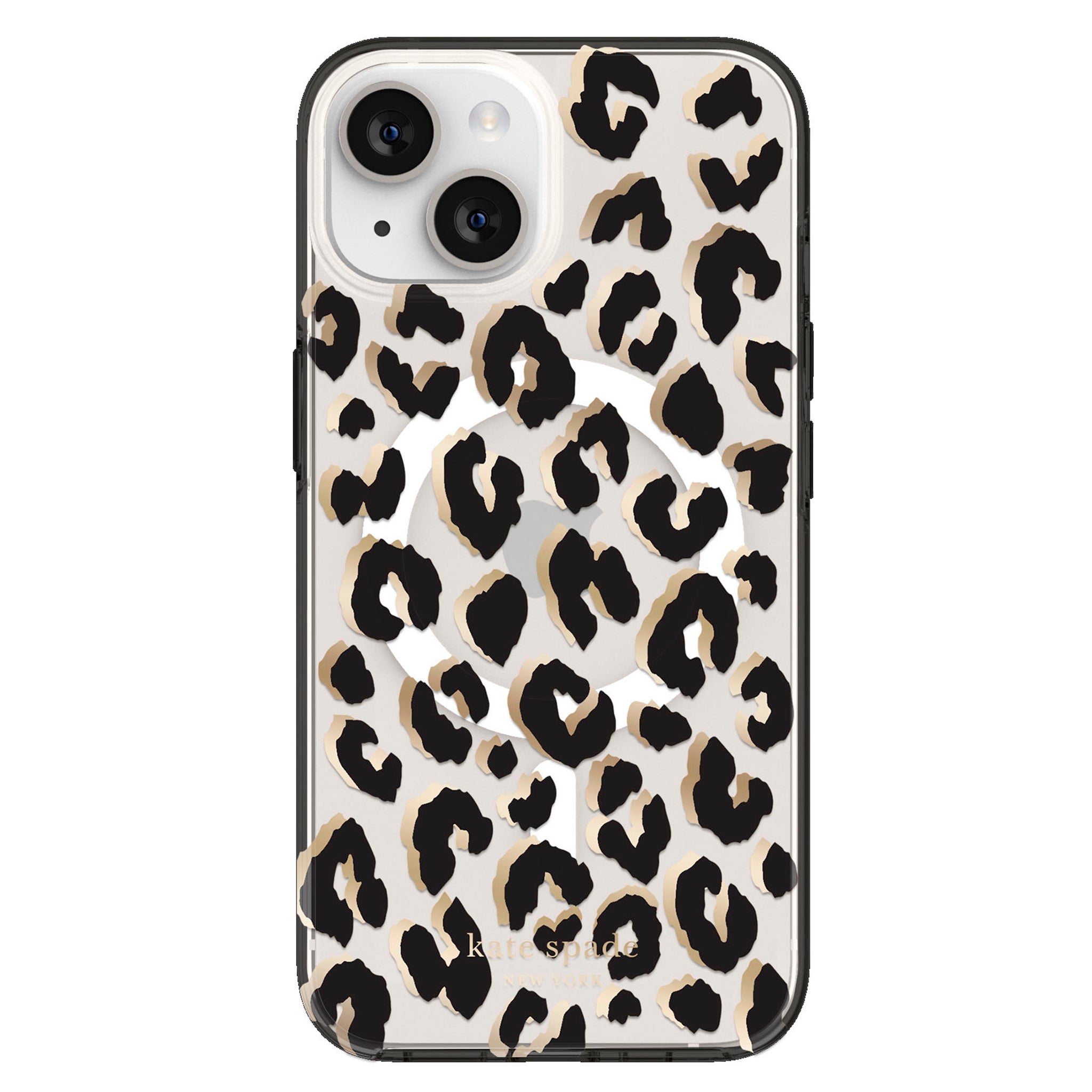 Kate Spade - New York Protective Hardshell Magsafe Case For Apple Iphone 14 / Iphone 13 - City Leopard Black