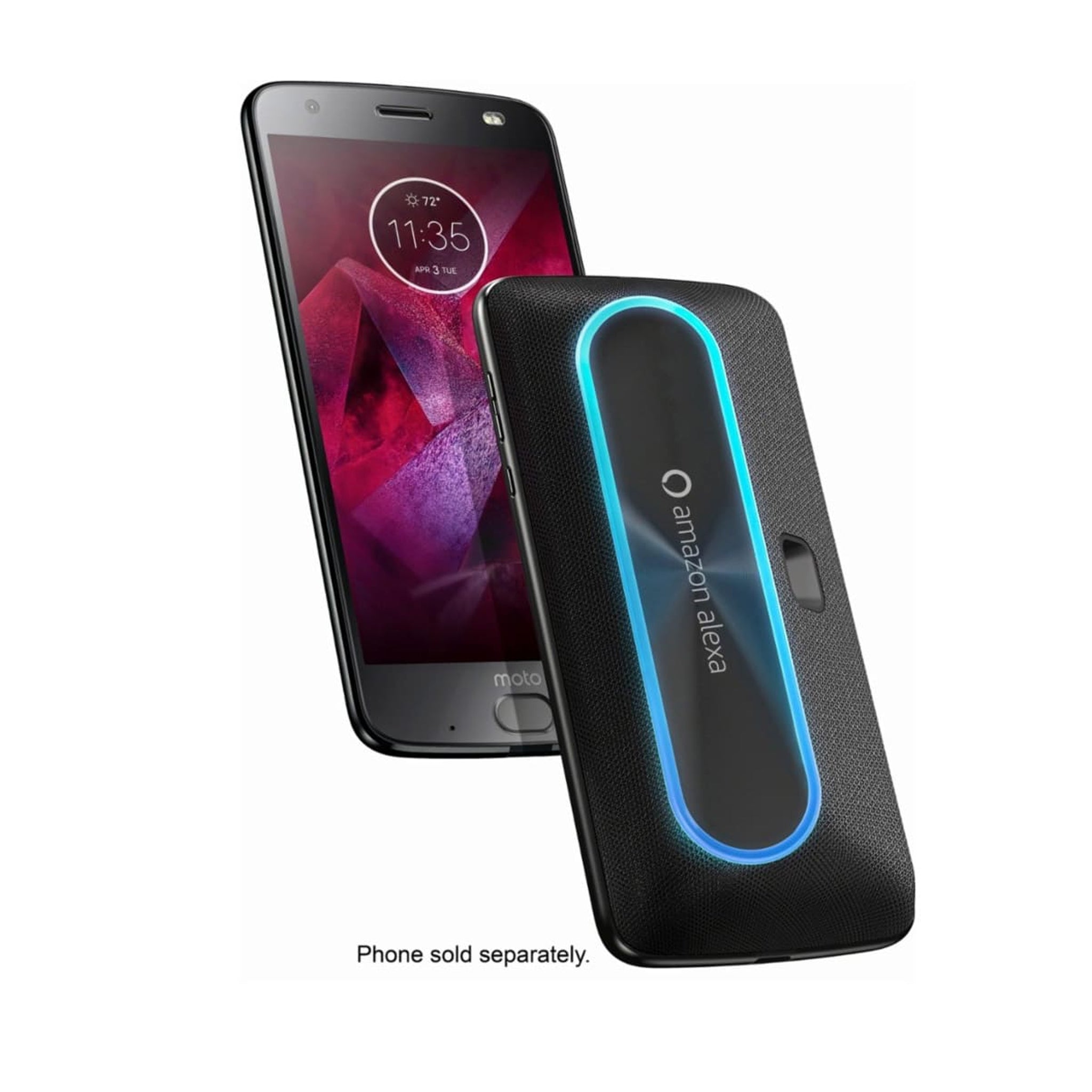 Motorola - Amazon Alexa Moto Mod For Motorola Moto Z Series - Black
