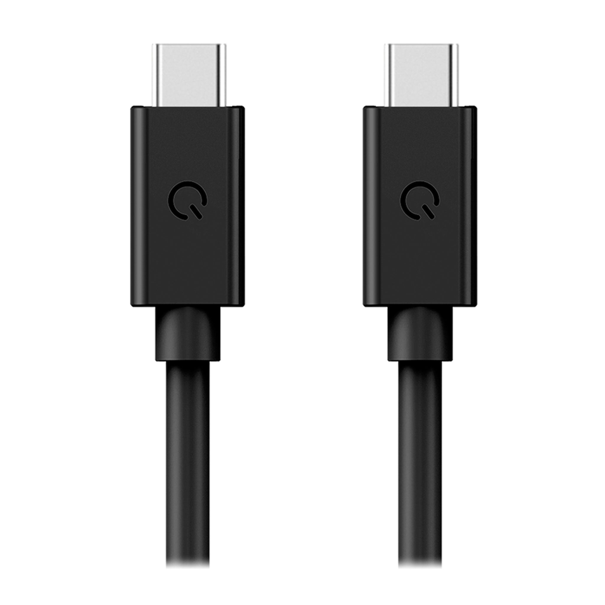 Qmadix - Charging Data Sync Usb C To Usb C Cable 4ft - Black