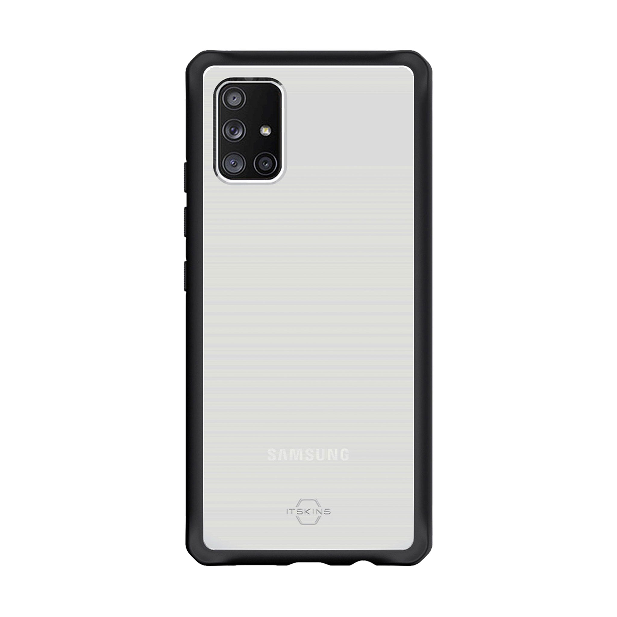 Itskins - Hybrid Solid Case For Samsung Galaxy A71 5g - Black And Transparent