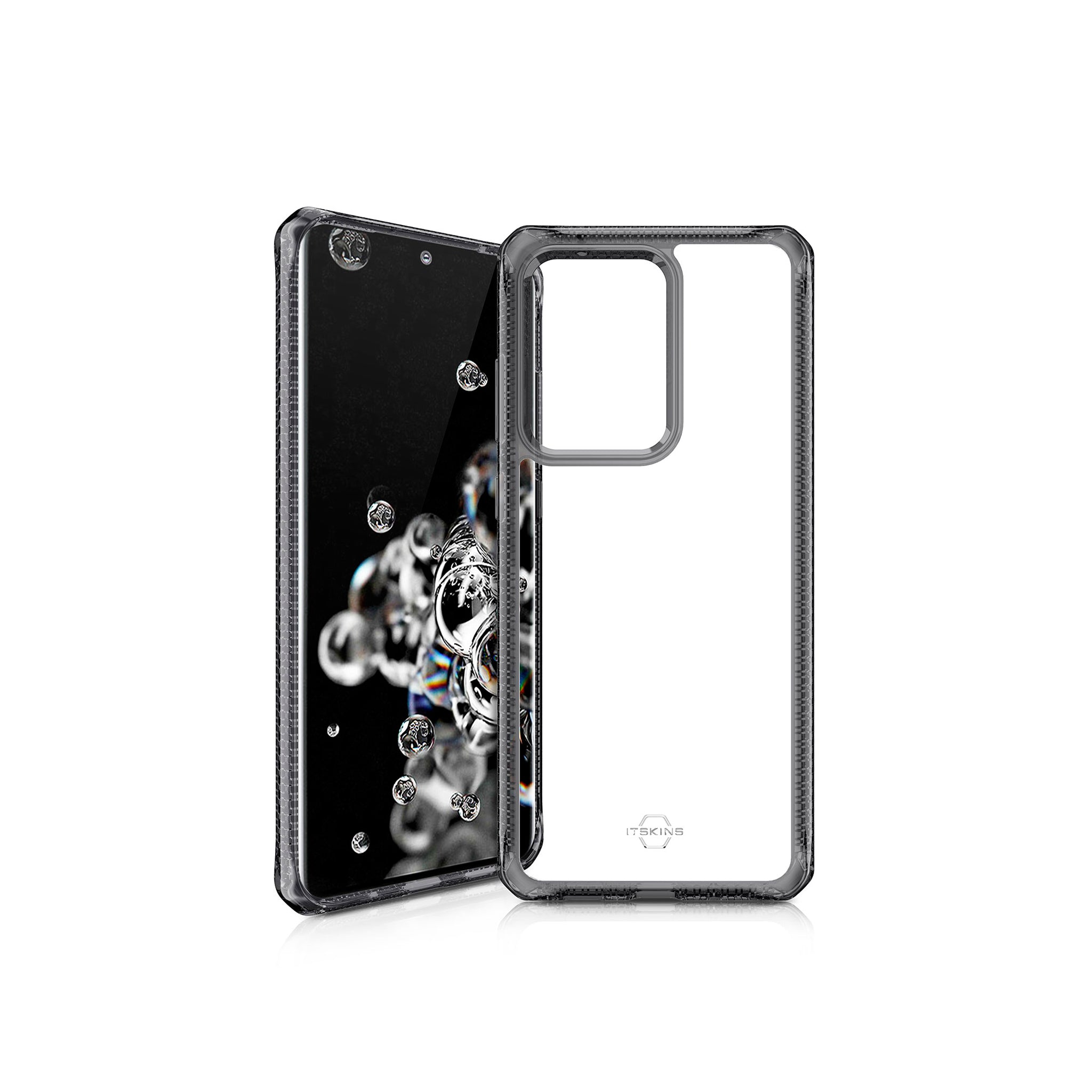 Itskins - Hybrid Solid Case For Samsung Galaxy S20 Ultra - Black And Transparent