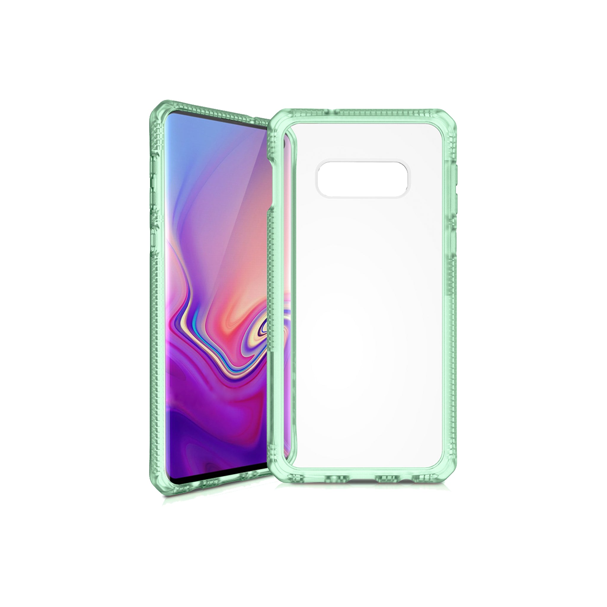 Itskins - Hybrid Frost Mkii Case For Samsung Galaxy S10e - Tiffany Green And Transparent