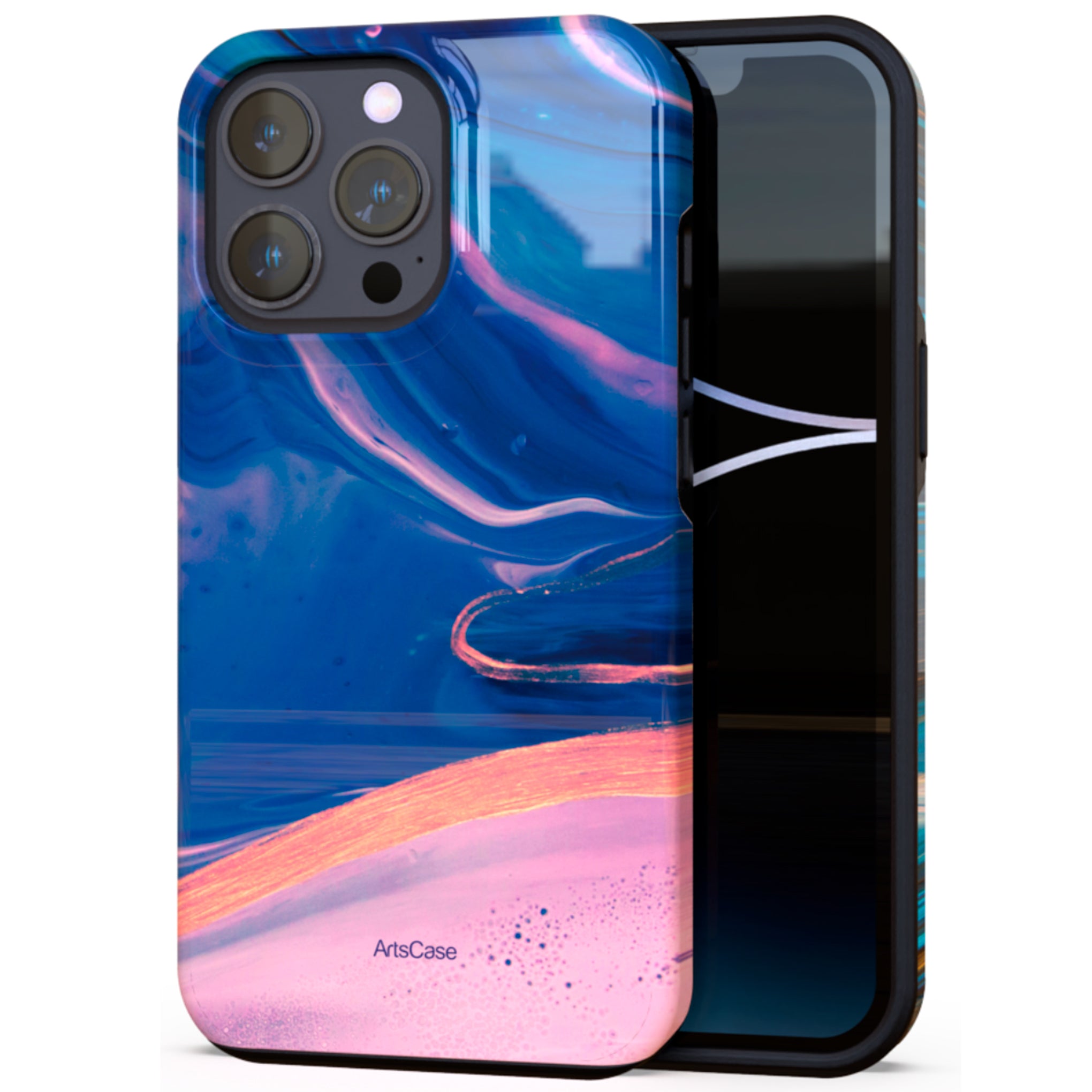 Protective Cover Case - Design Acrylic Paint Abstract Marbling.