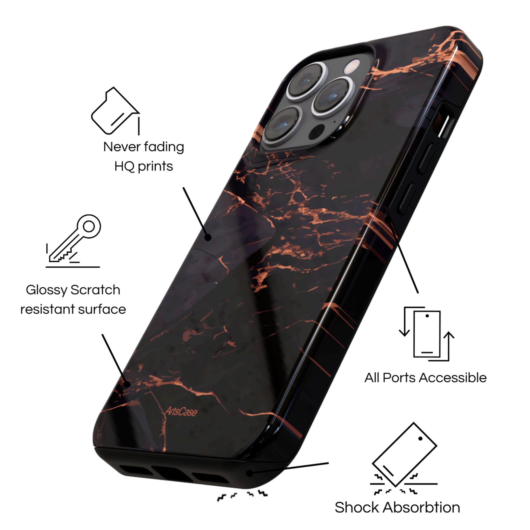 Protective Cover Case - Design Black Sea.