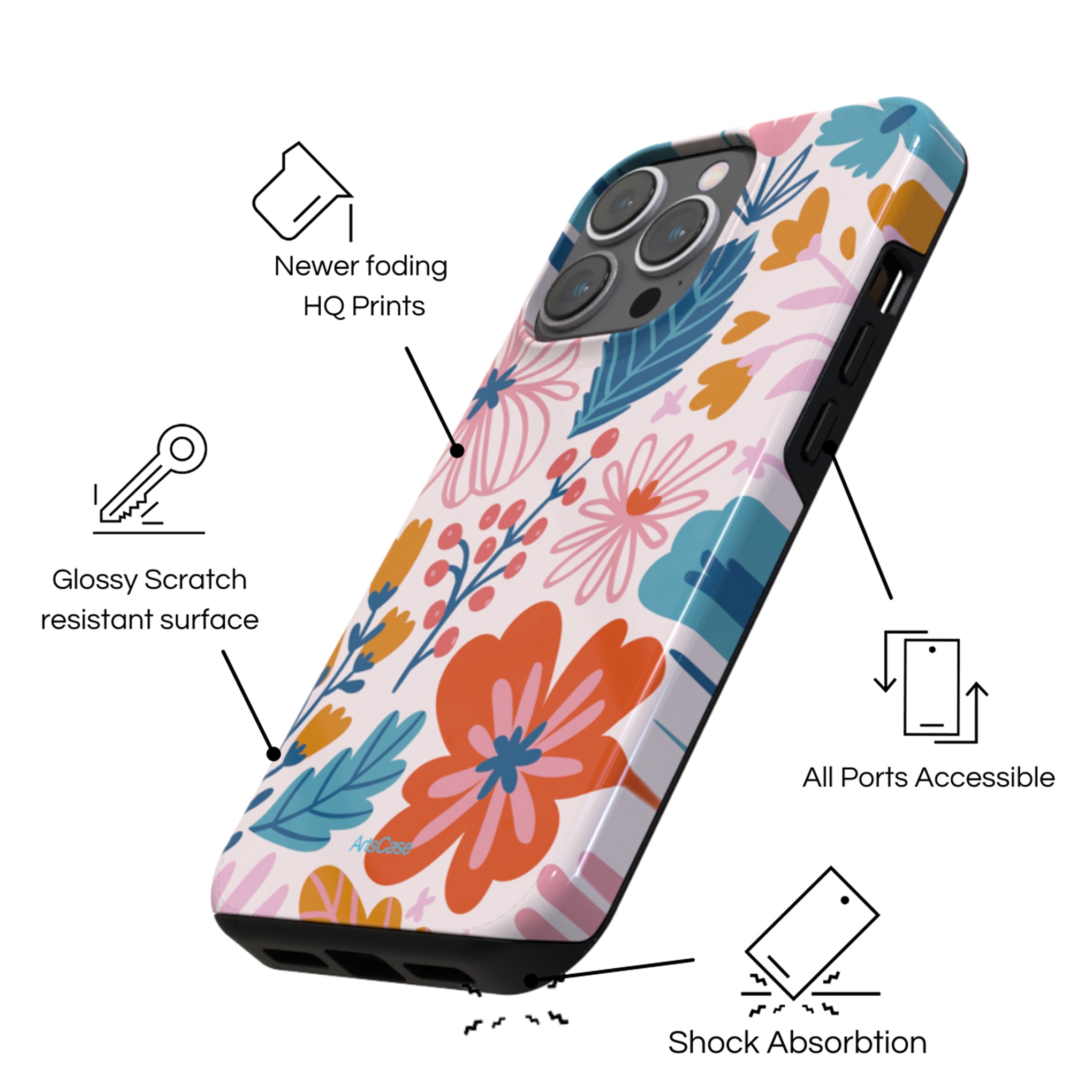 Protective Cover Case - Design Botanical Floral I.