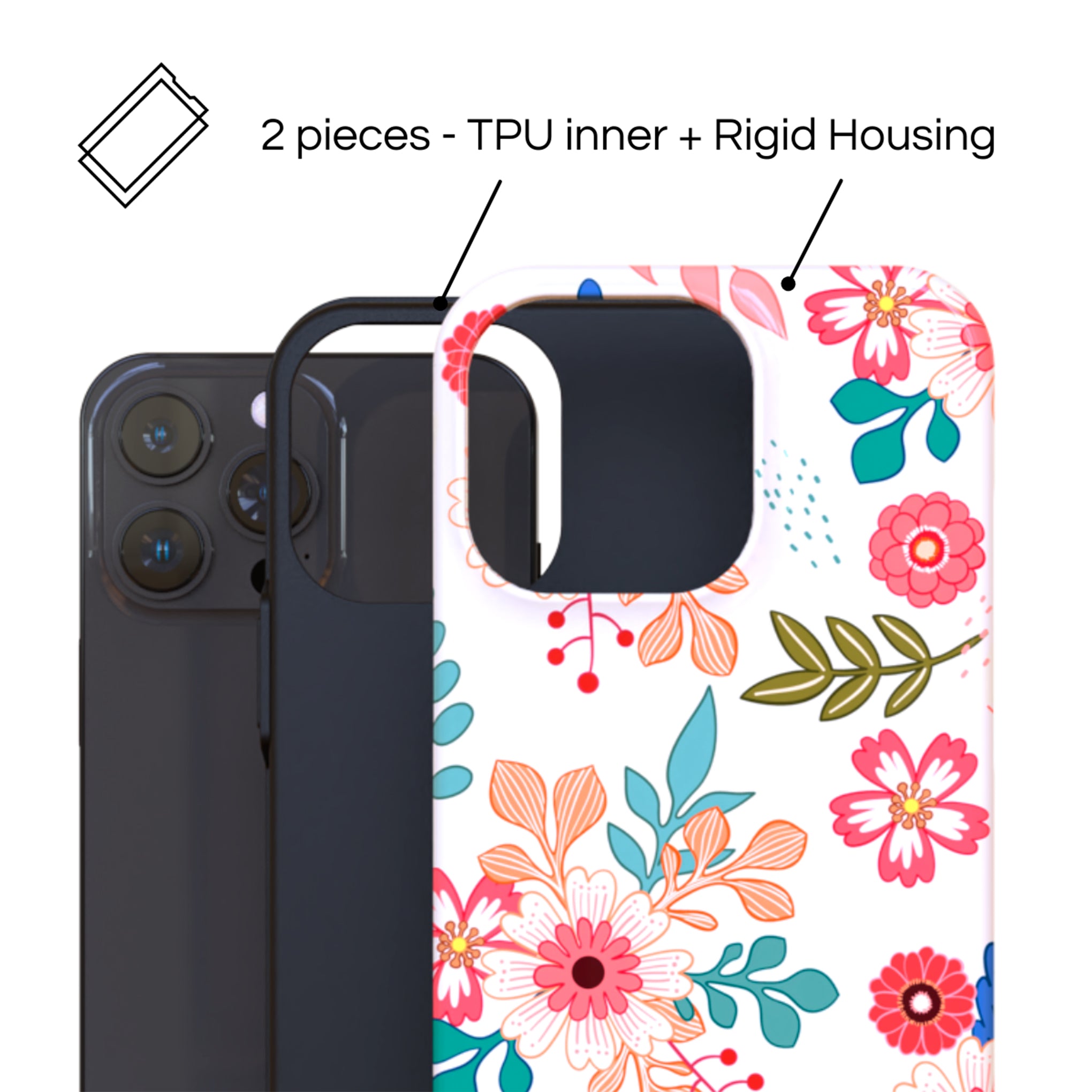 Protective Cover Case - Design Brunch of Flowers.