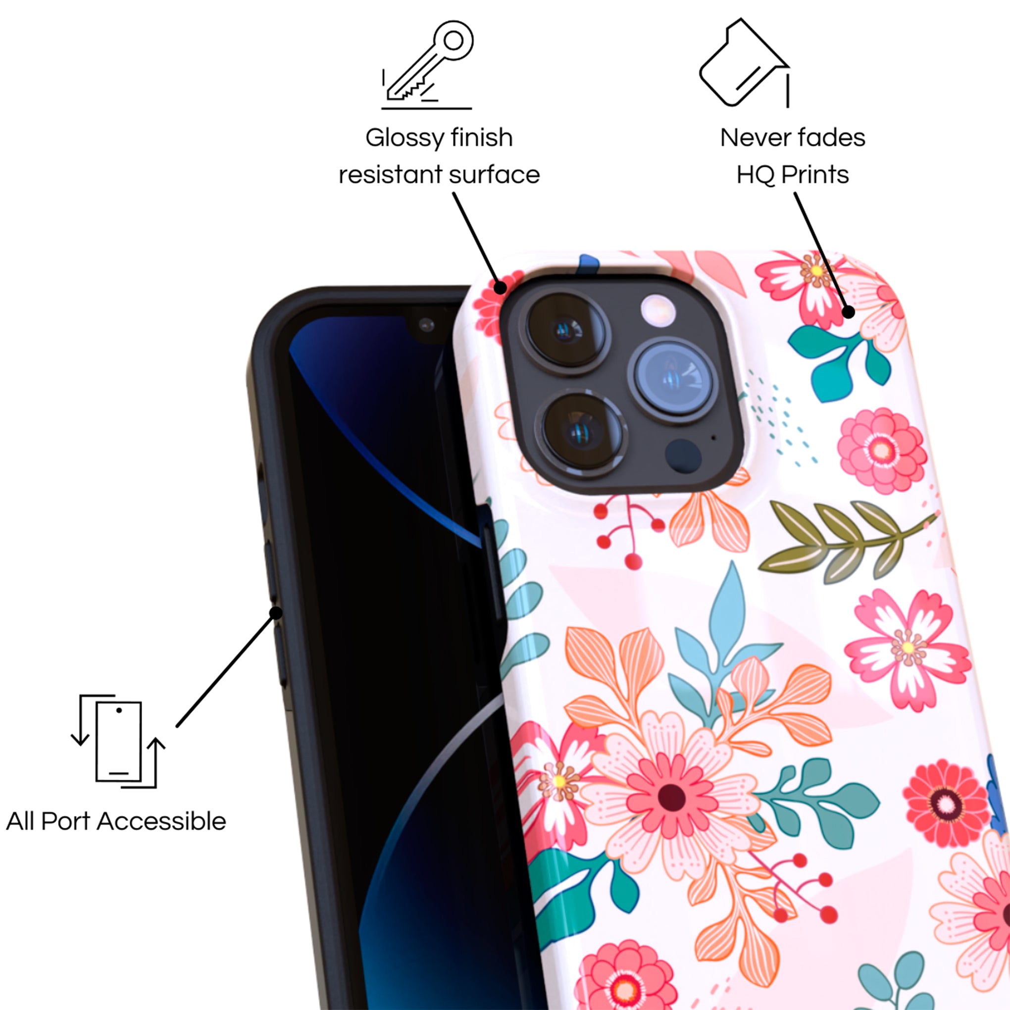 Protective Cover Case - Design Brunch of Flowers.