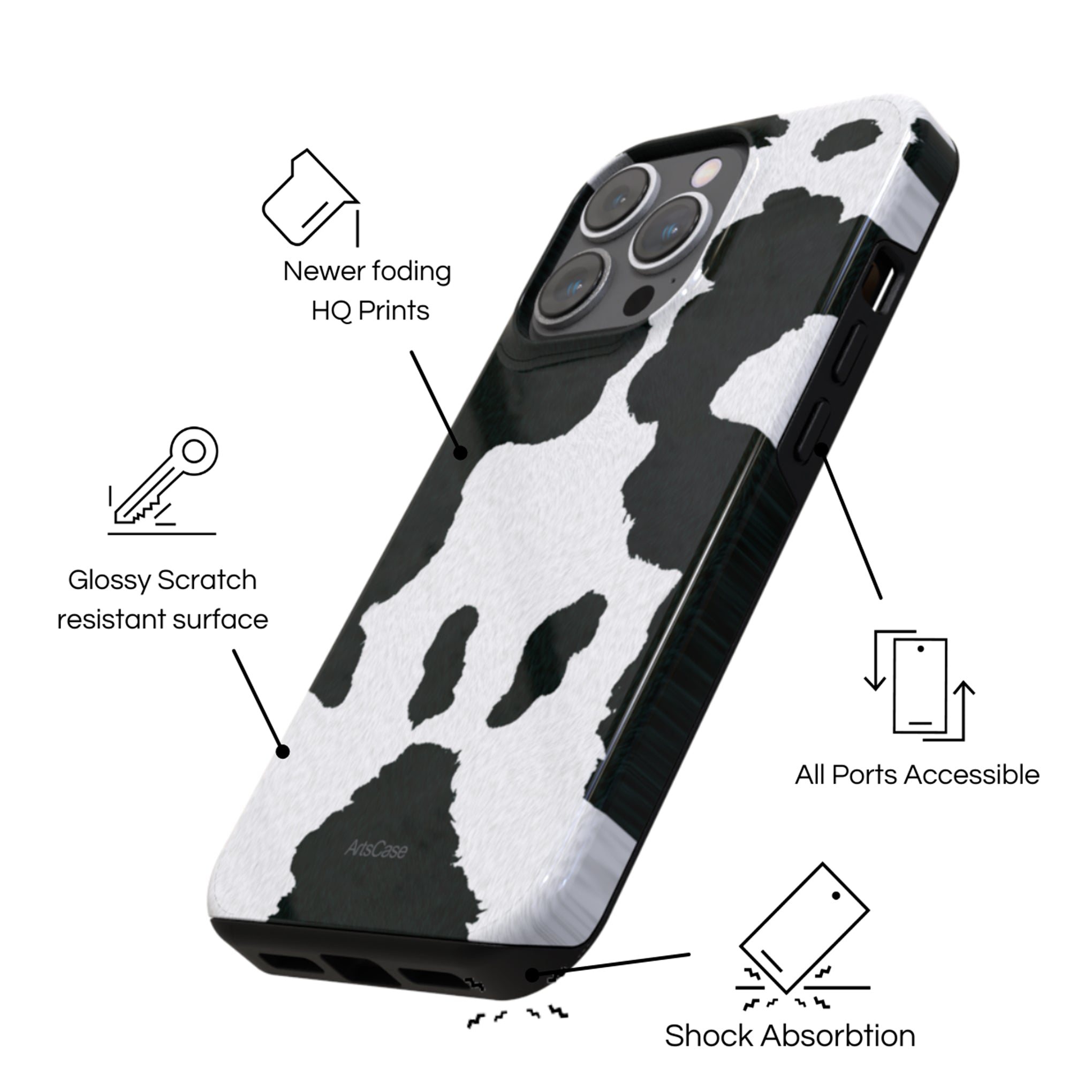 Protective Cover Case - Design Cowhide.