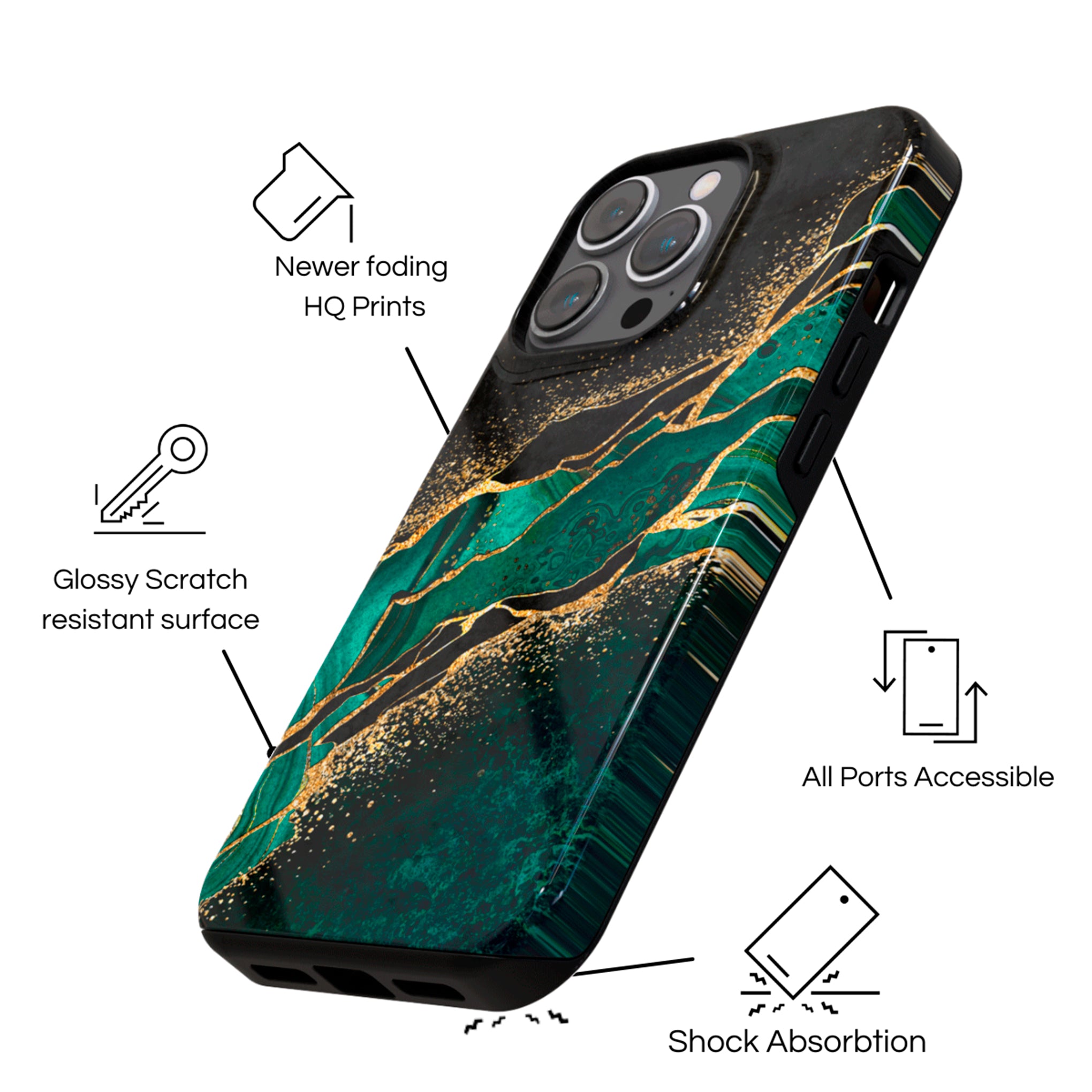 Protective Cover Case - Design Emerald Pool.