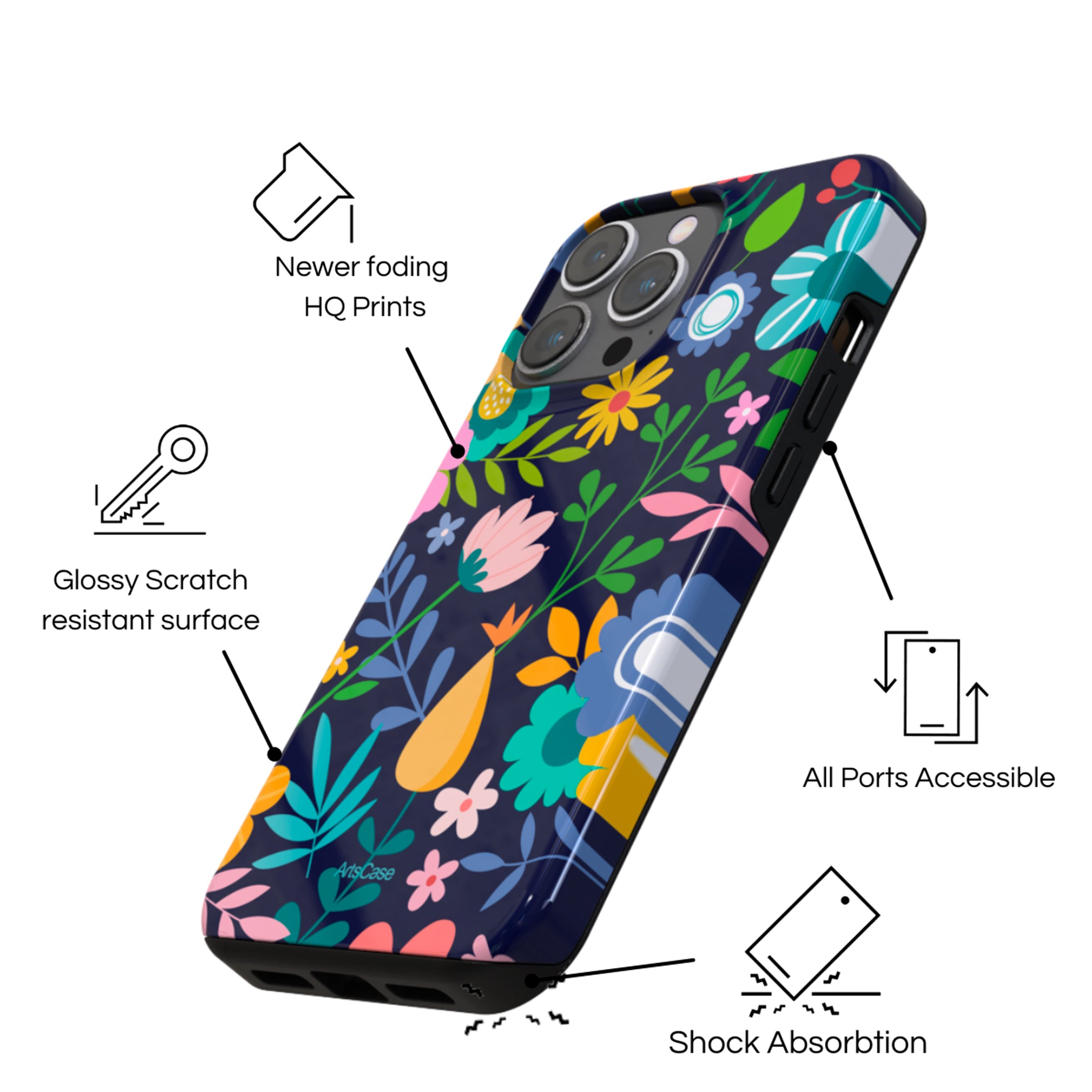 Protective Cover Case - Design Fresh Flowers.