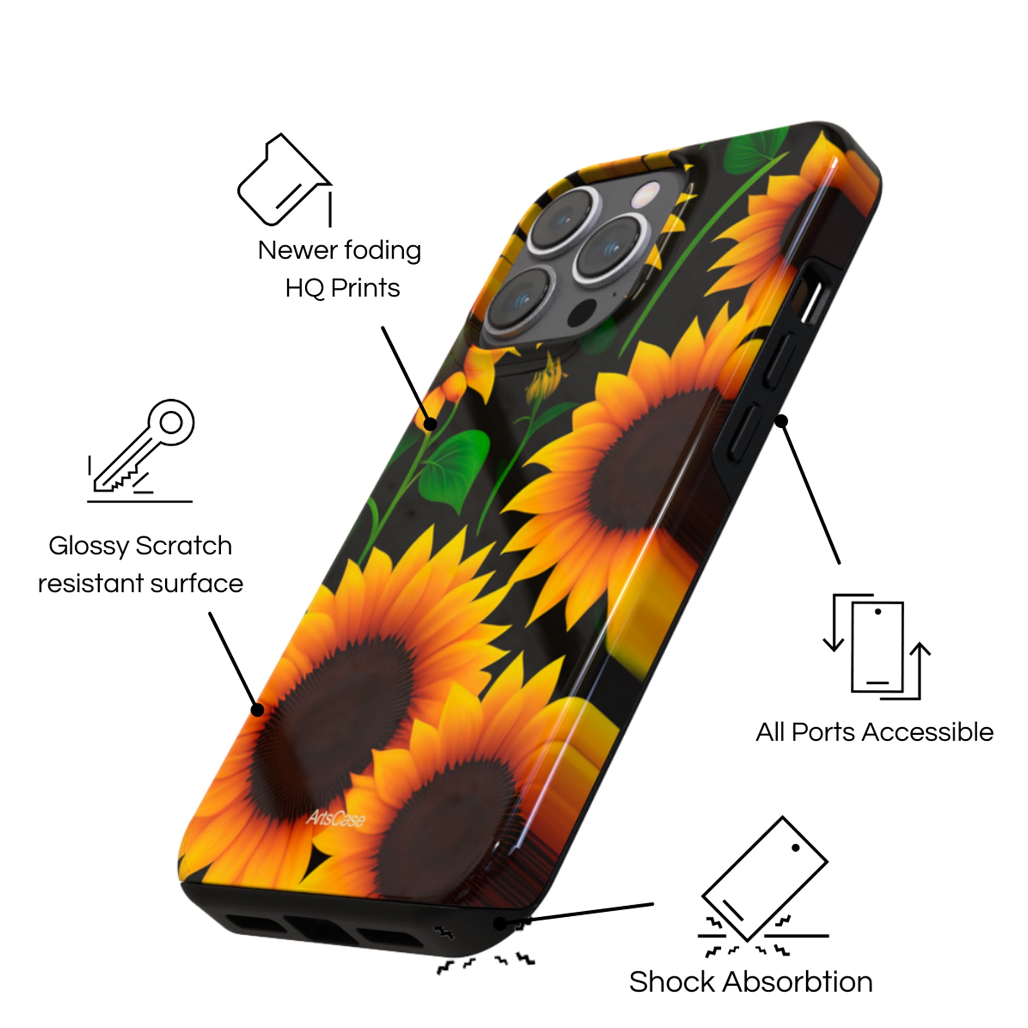 Protective Cover Case - Design Girasoles Magicos.