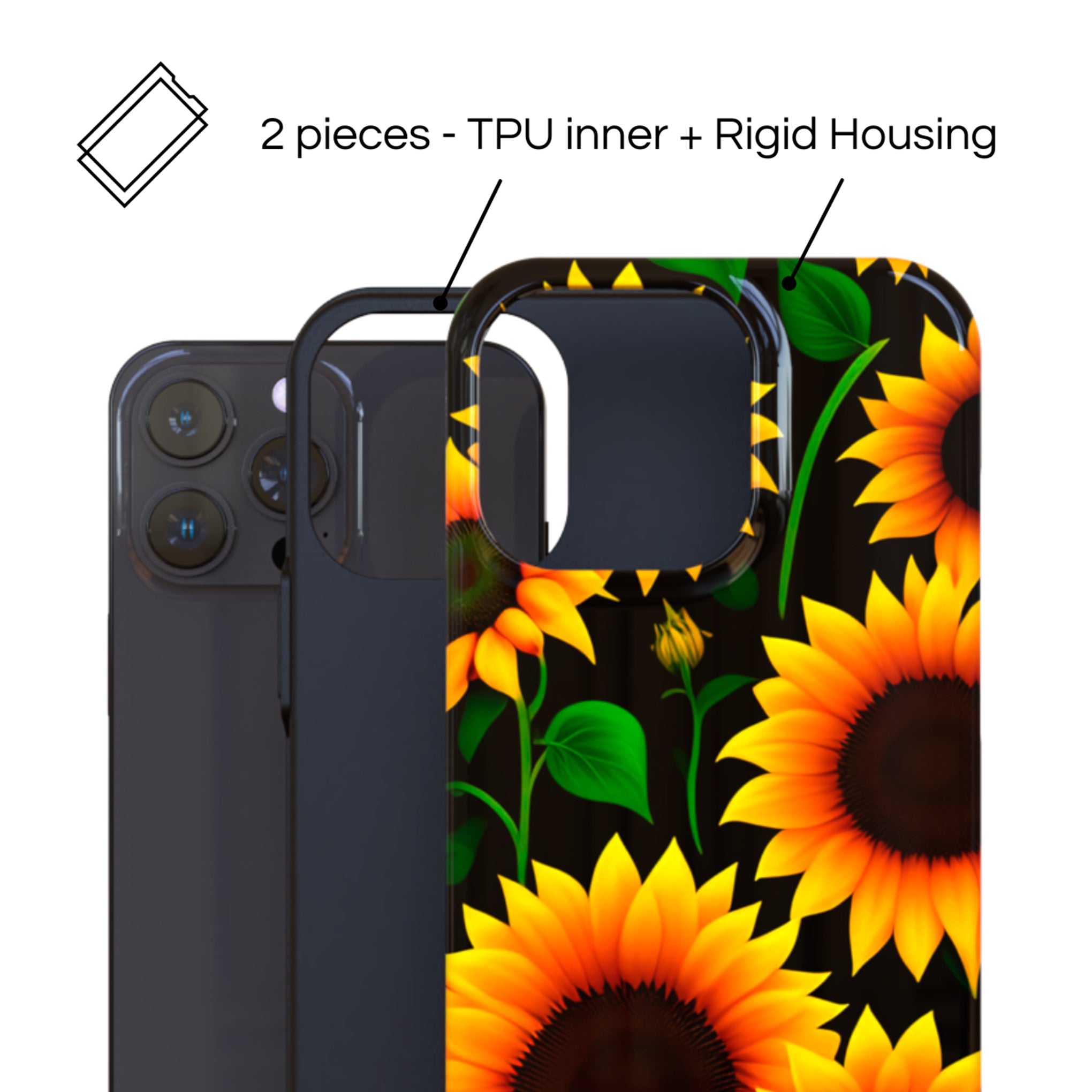 Protective Cover Case - Design Girasoles Magicos.