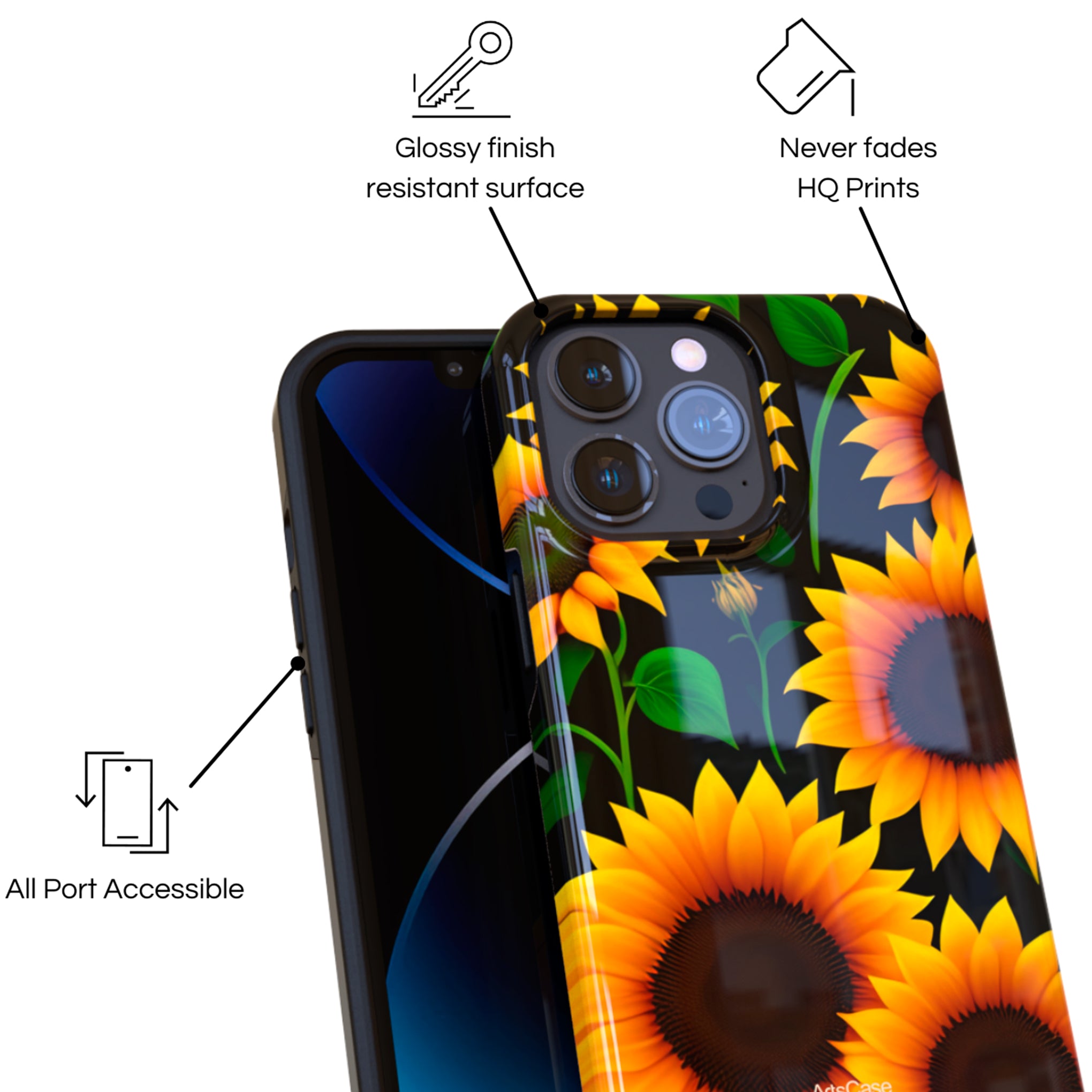 Protective Cover Case - Design Girasoles Magicos.