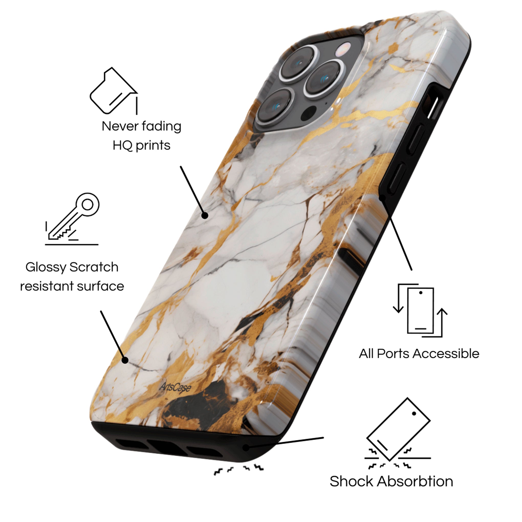 Protective Cover Case - Design Gold Dust.