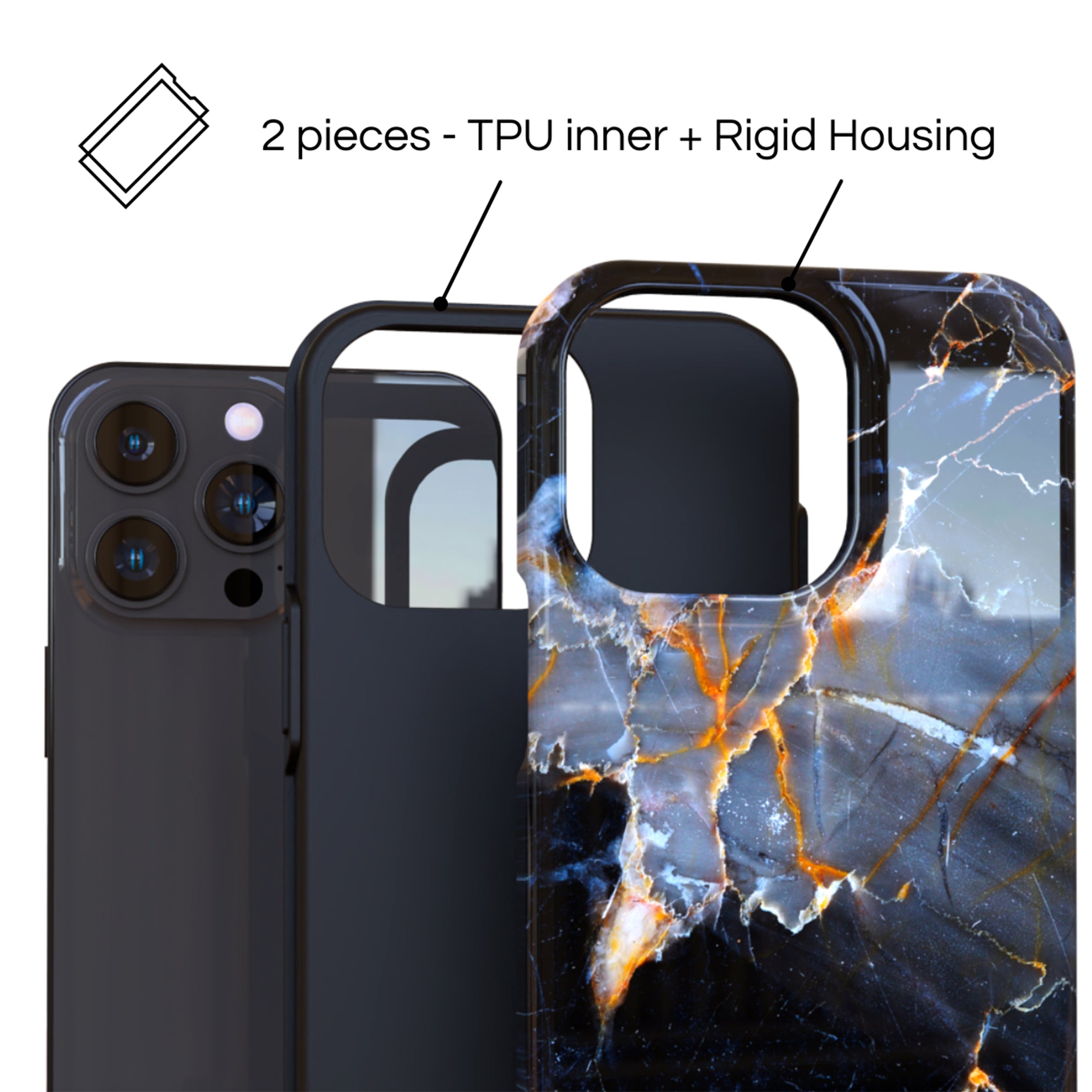 Protective Cover Case - Design Golden Light Night.