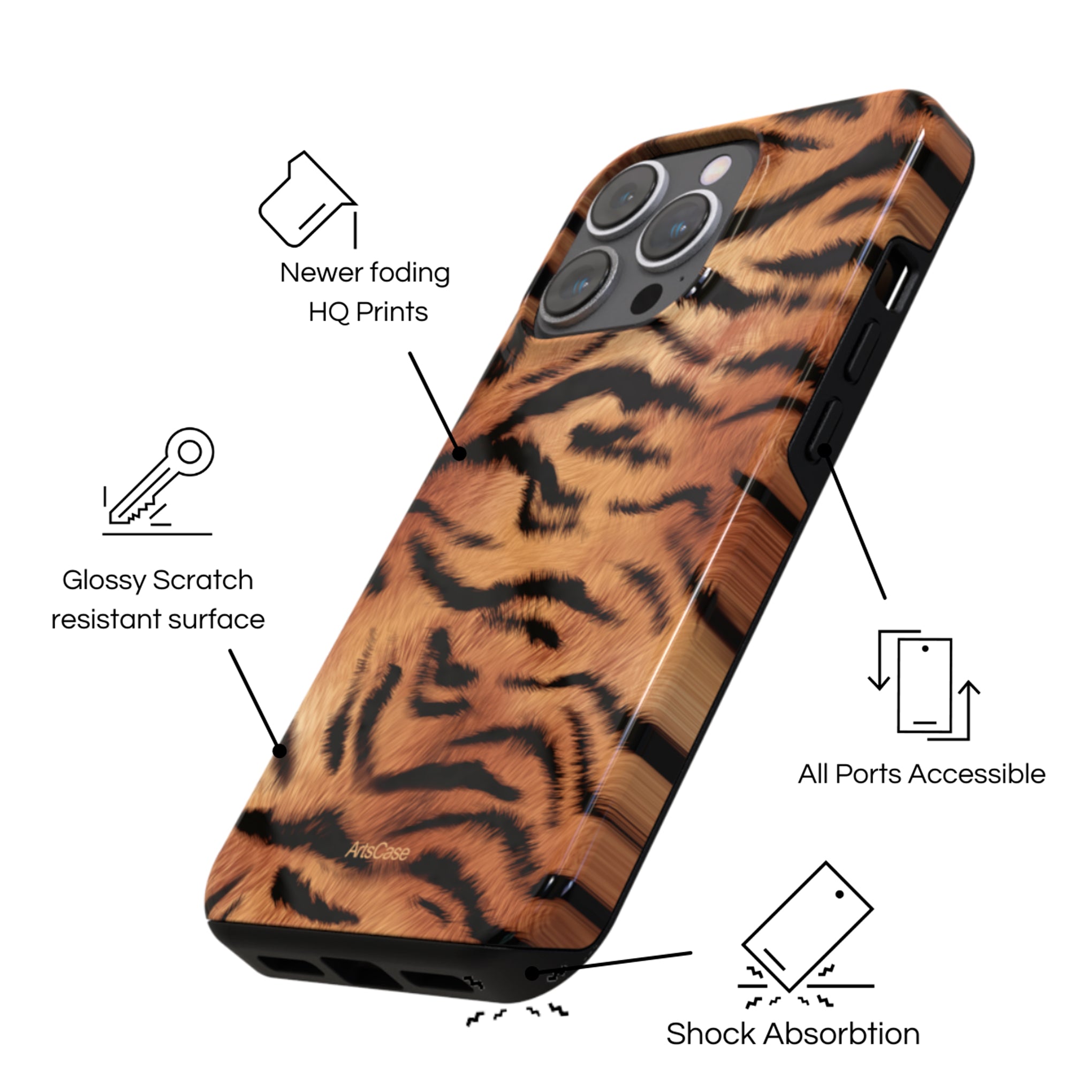 Protective Cover Case - Design Golden Wildcat.