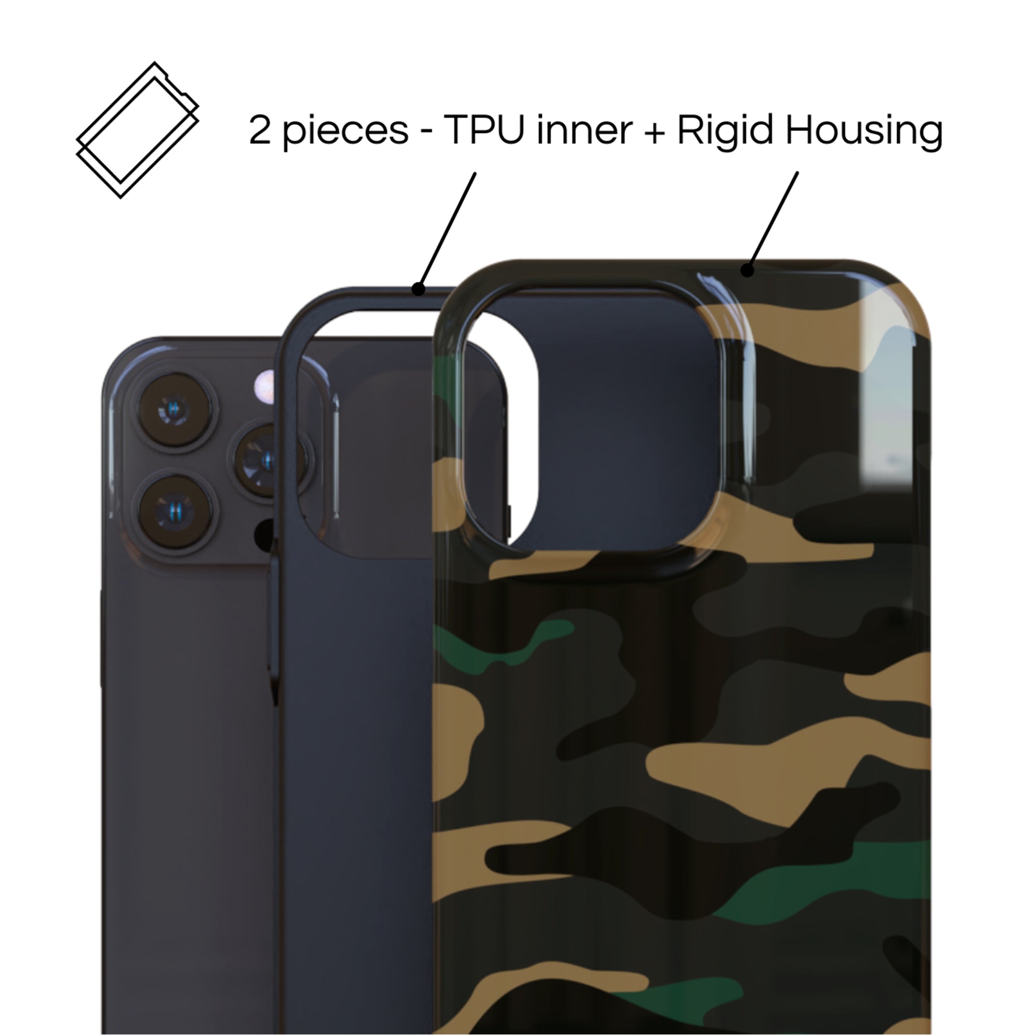 Protective Cover Case - Design Green Camo.