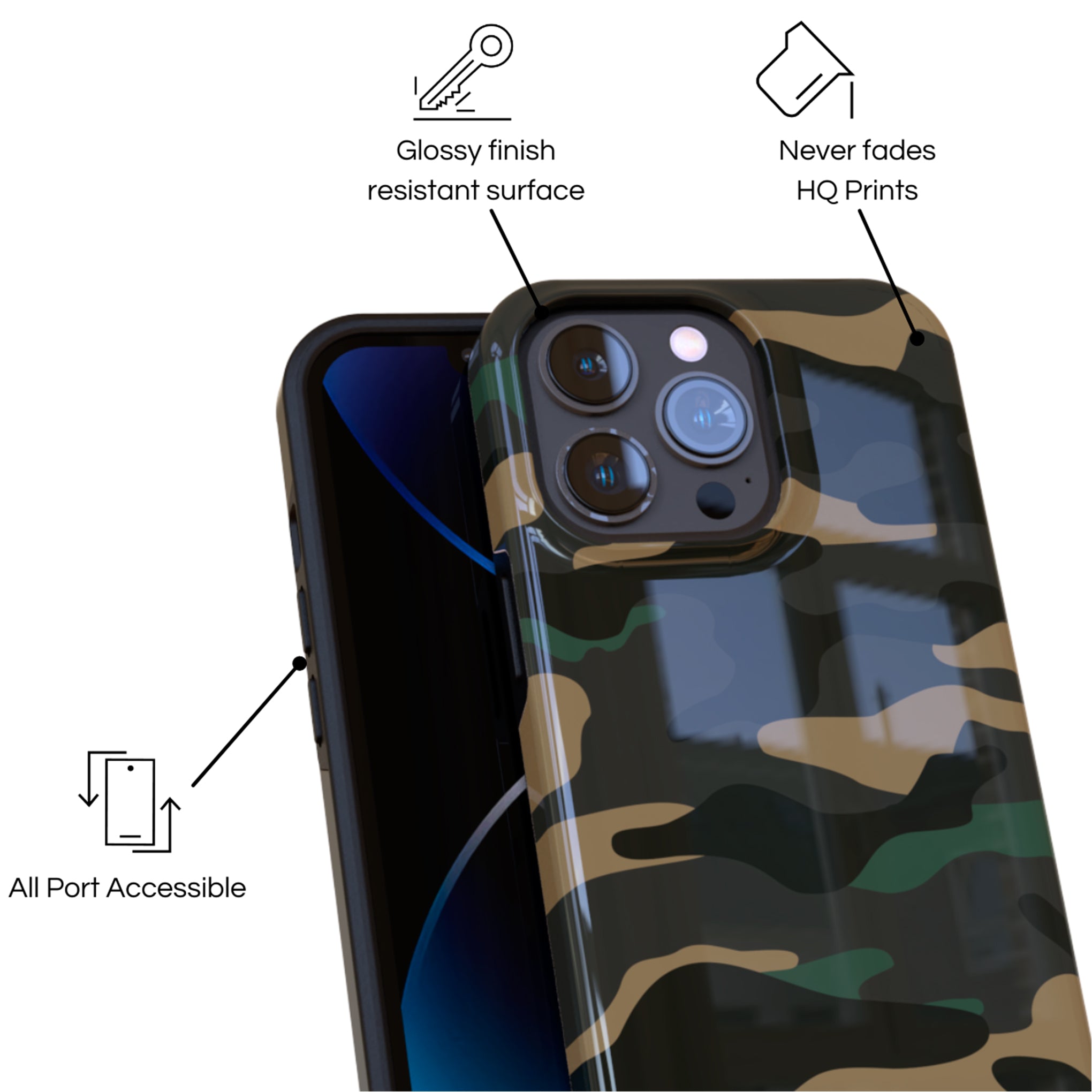 Protective Cover Case - Design Green Camo.