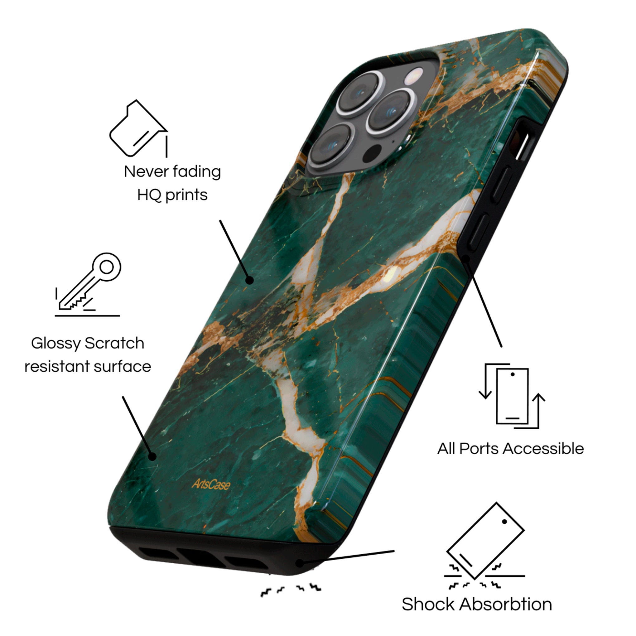 Protective Cover Case - Design Green Jungle.