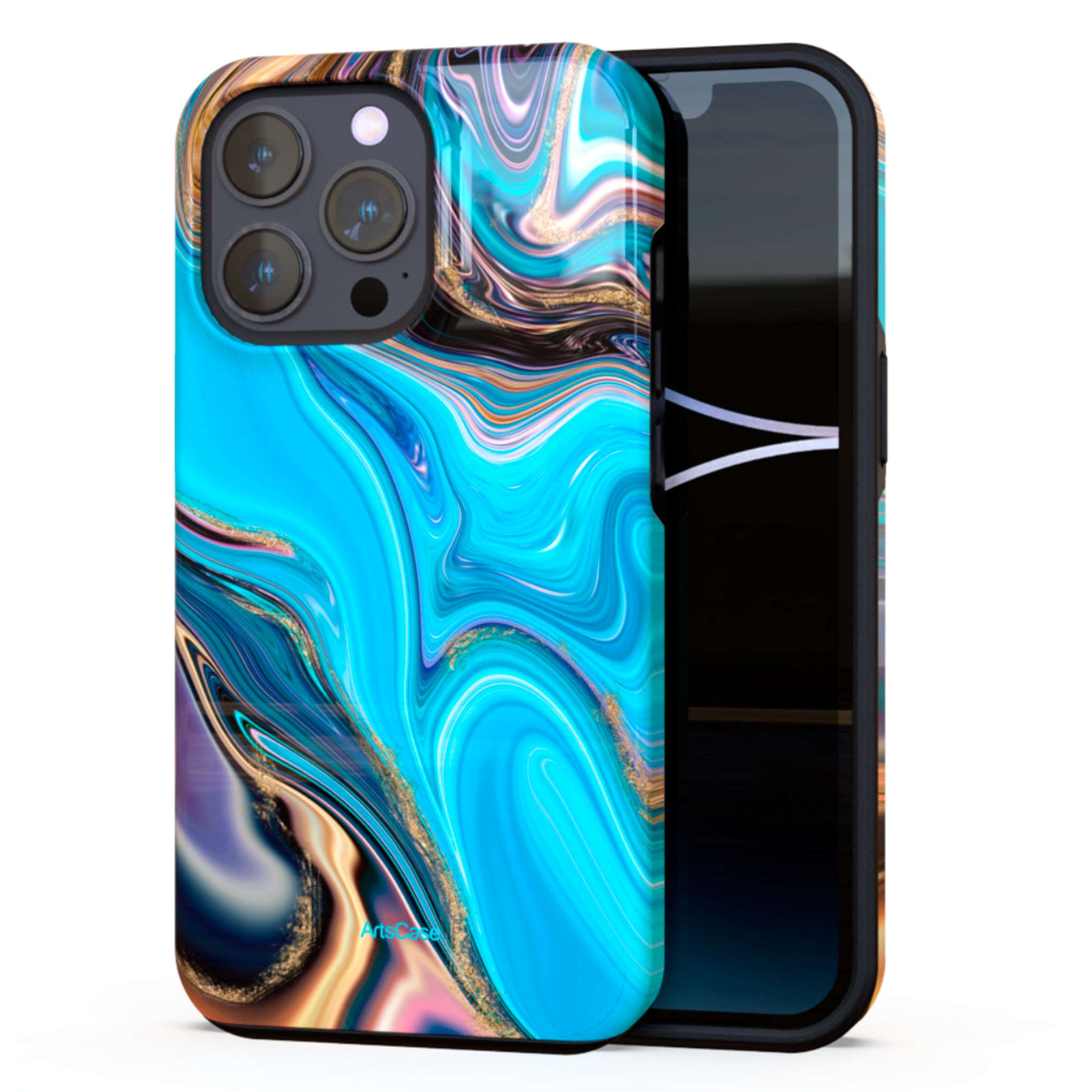 Protective Cover Case - Design Indigo wave pattern.