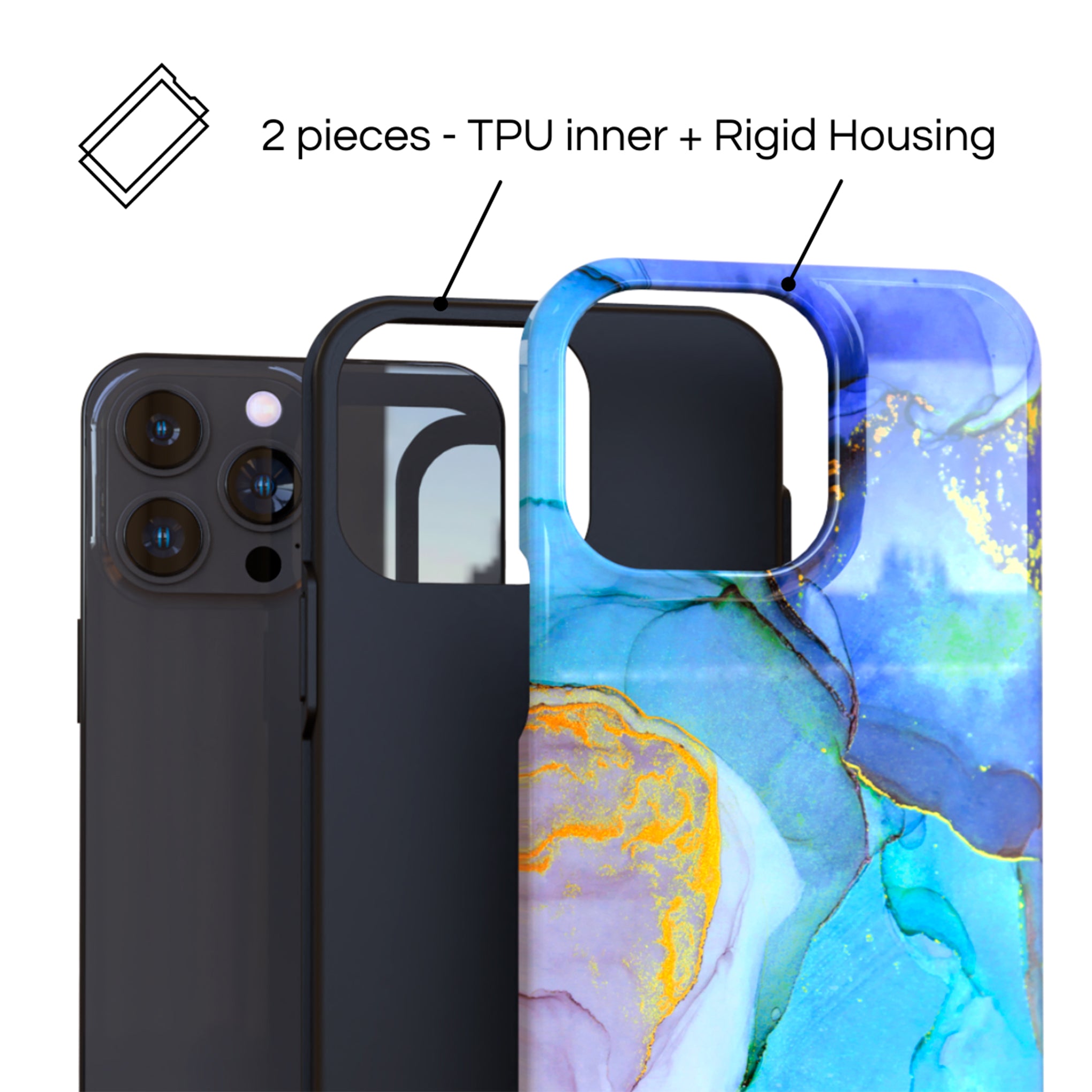 Protective Cover Case - Design Ink Paint Abstract.