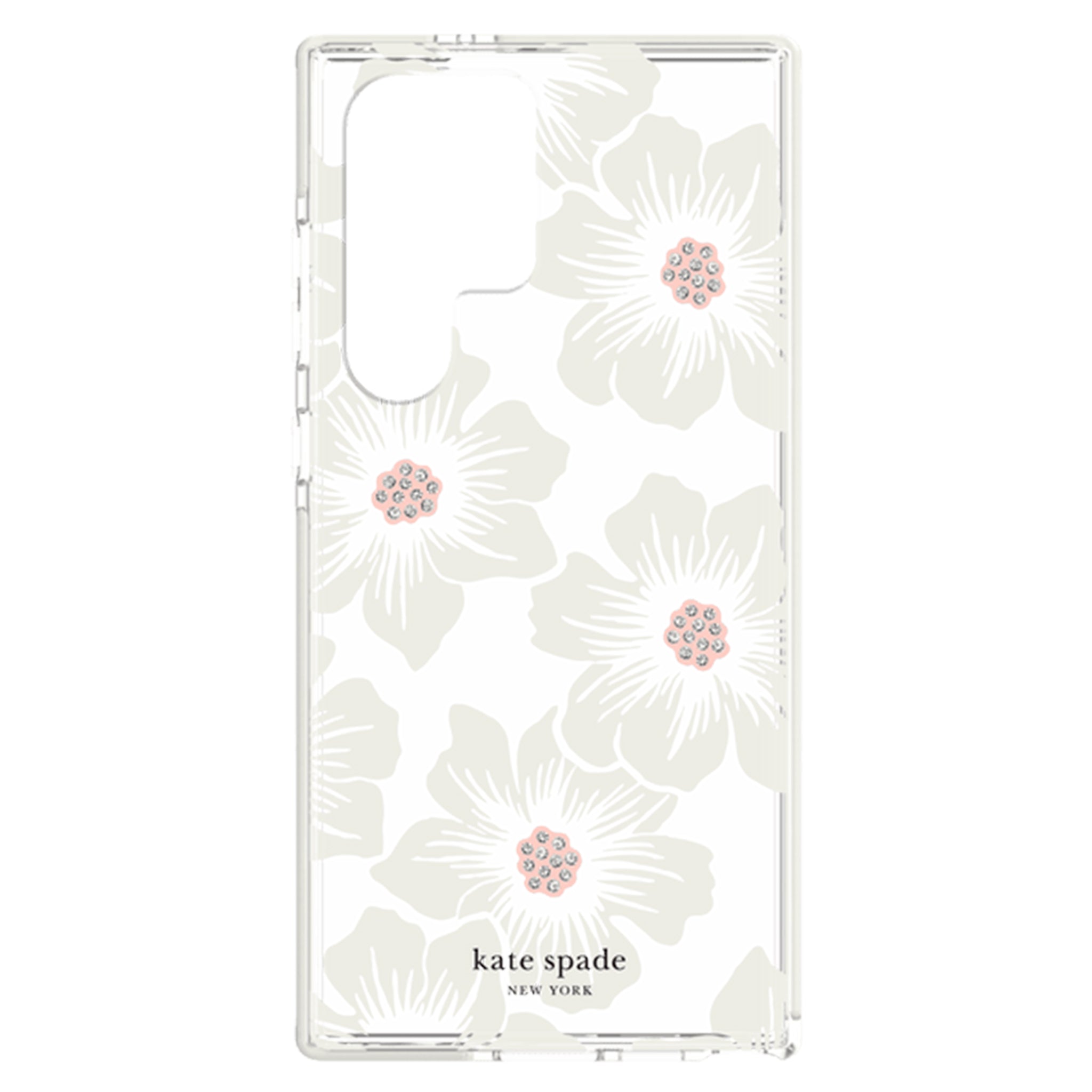Kate Spade - New York Defensive Hardshell Case For Samsung Galaxy S23 Ultra - Hollyhock Floral Clear