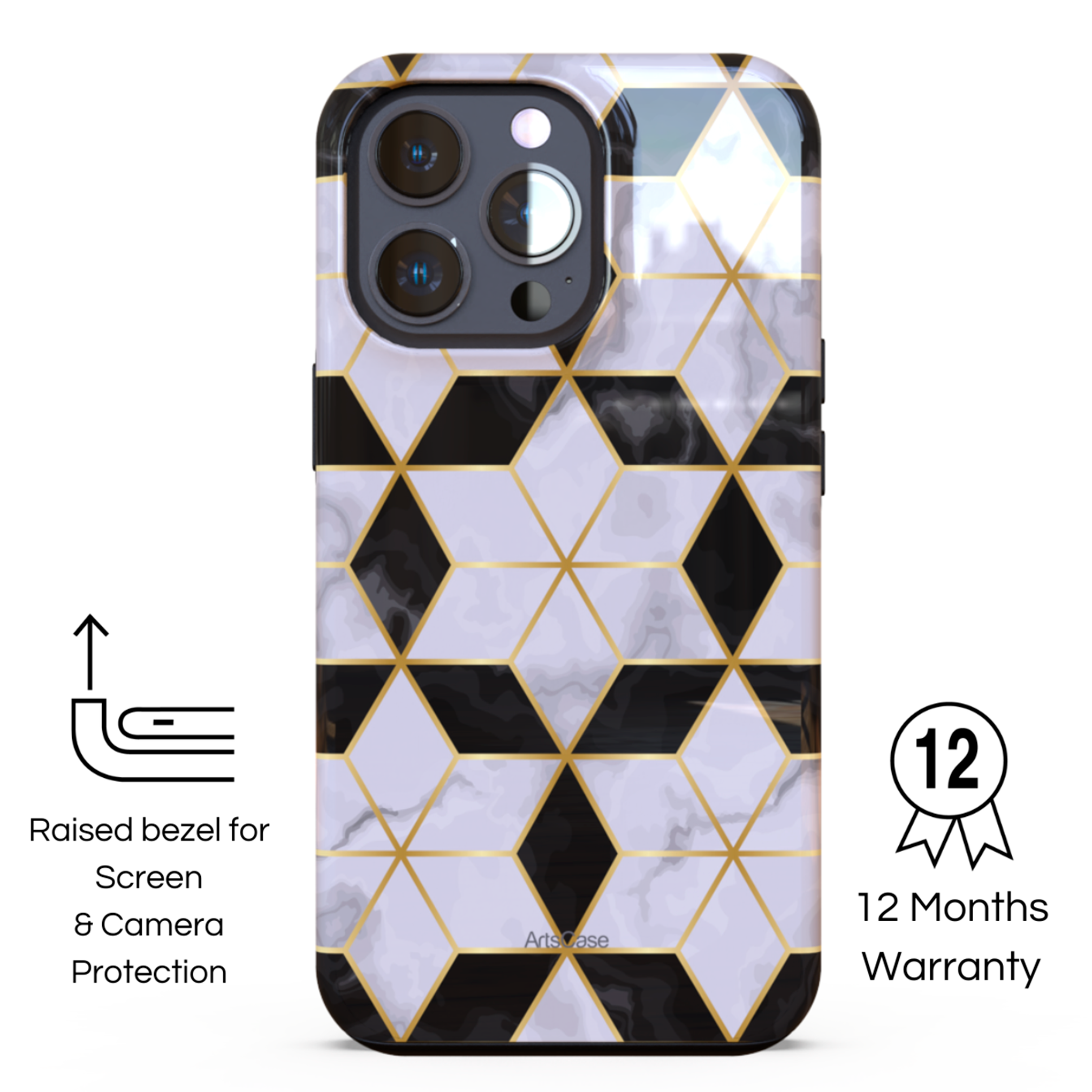 Protective Cover Case - Design Luxury Geometry.