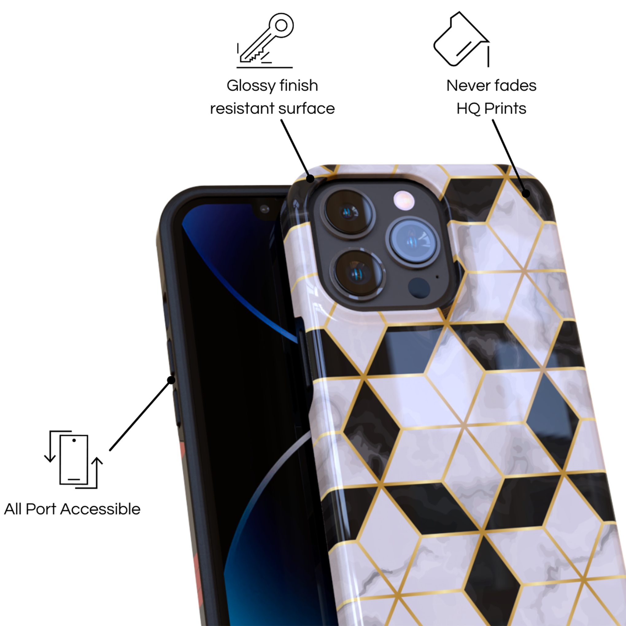 Protective Cover Case - Design Luxury Geometry.