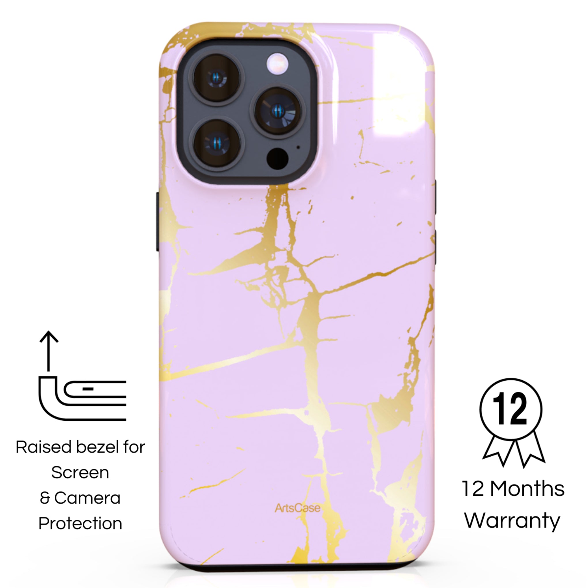 Protective Cover Case - Design Marble Gold Grunge.