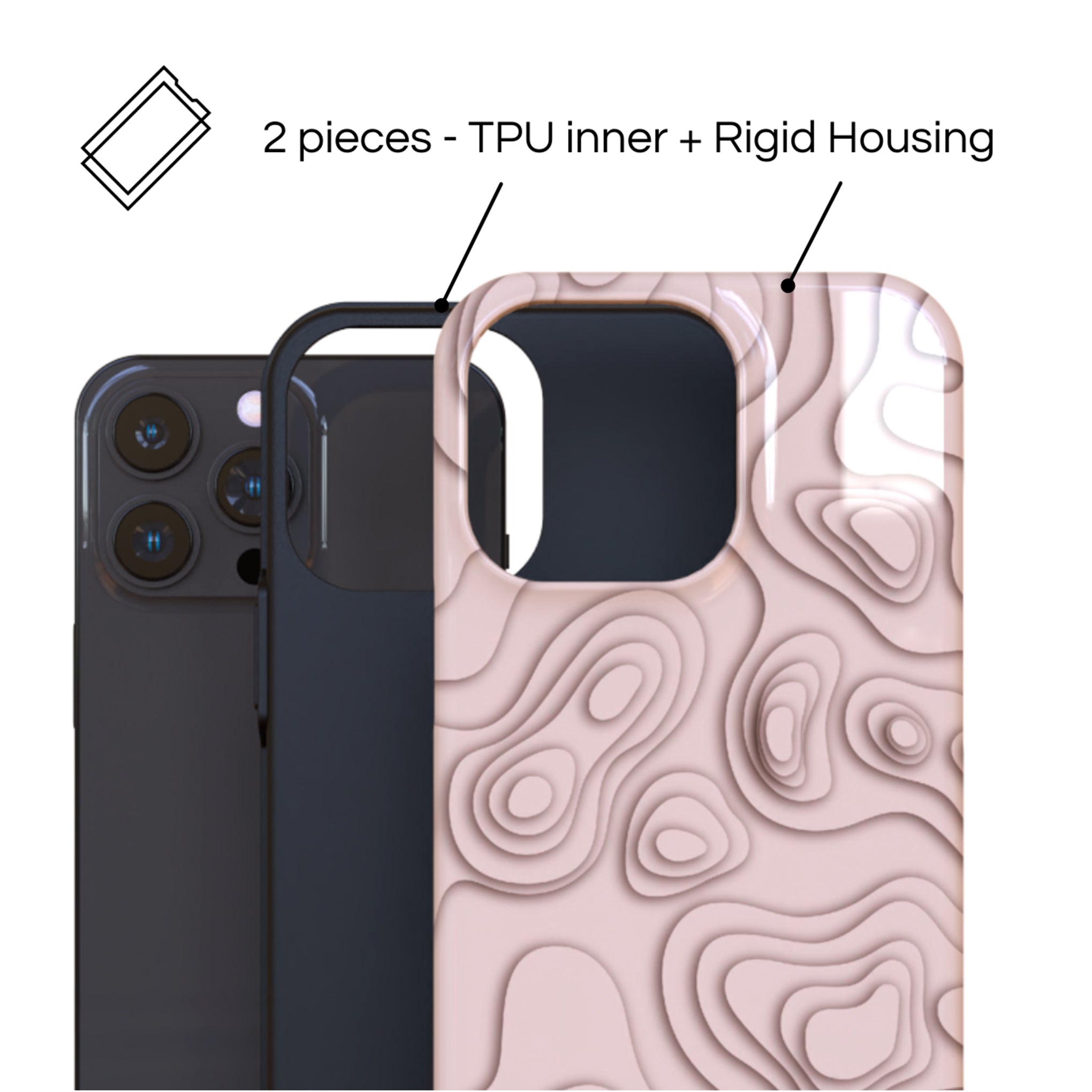 Protective Cover Case - Design Minimalist Curves.