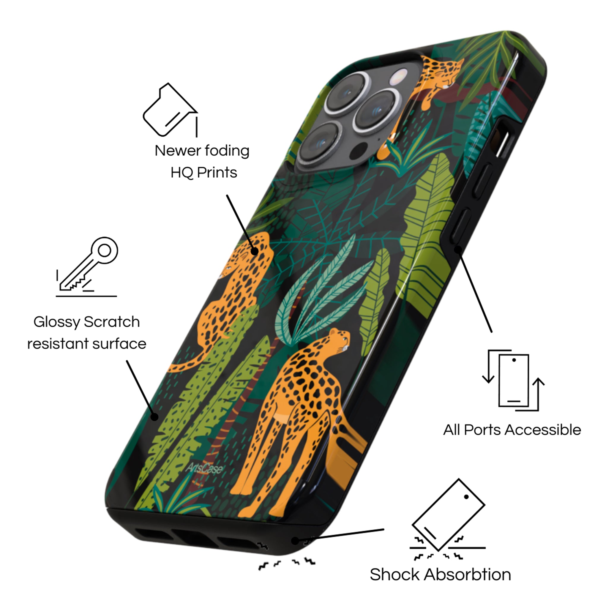 Protective Cover Case - Design Morning Jungle.