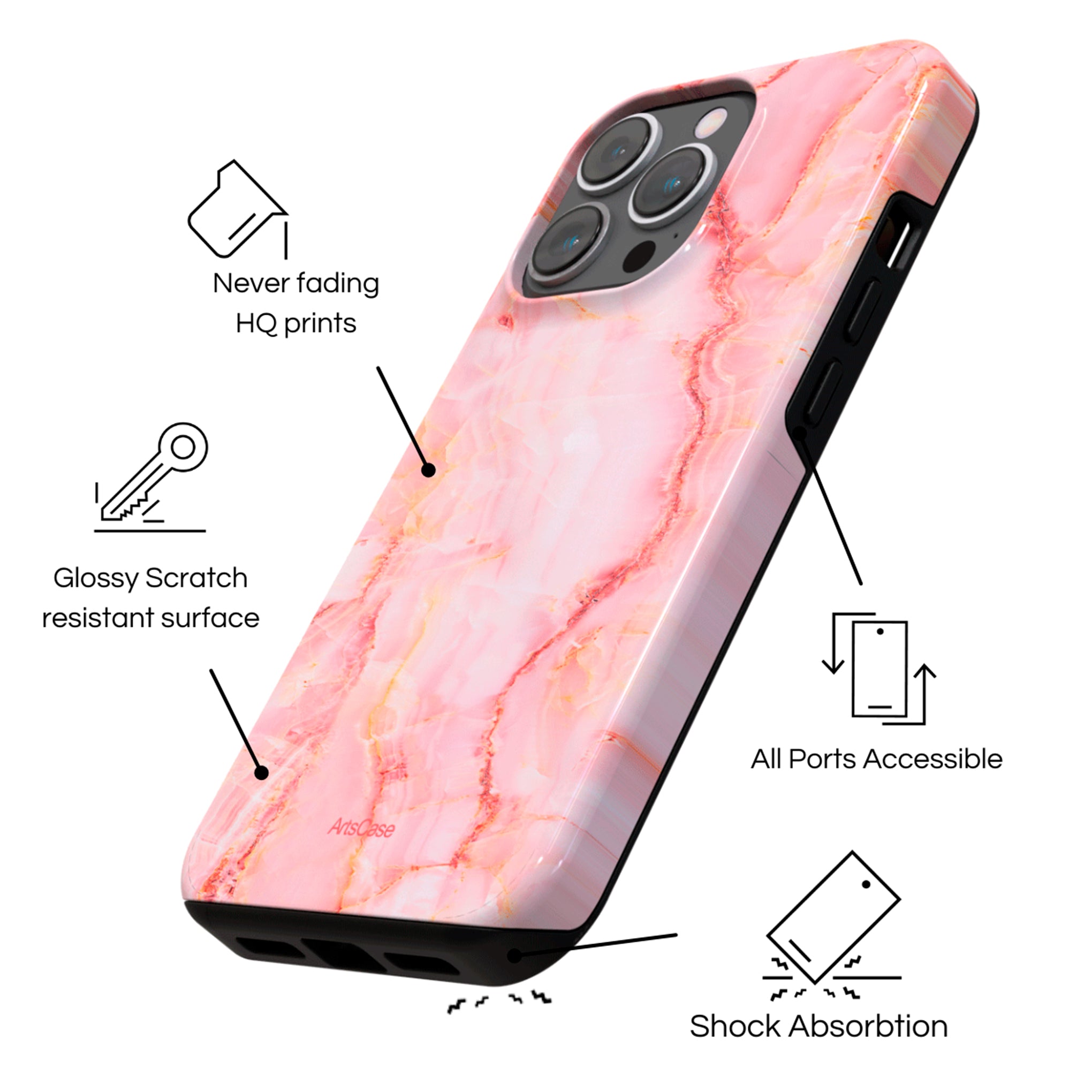 Protective Cover Case - Design Pink Salt Flats.