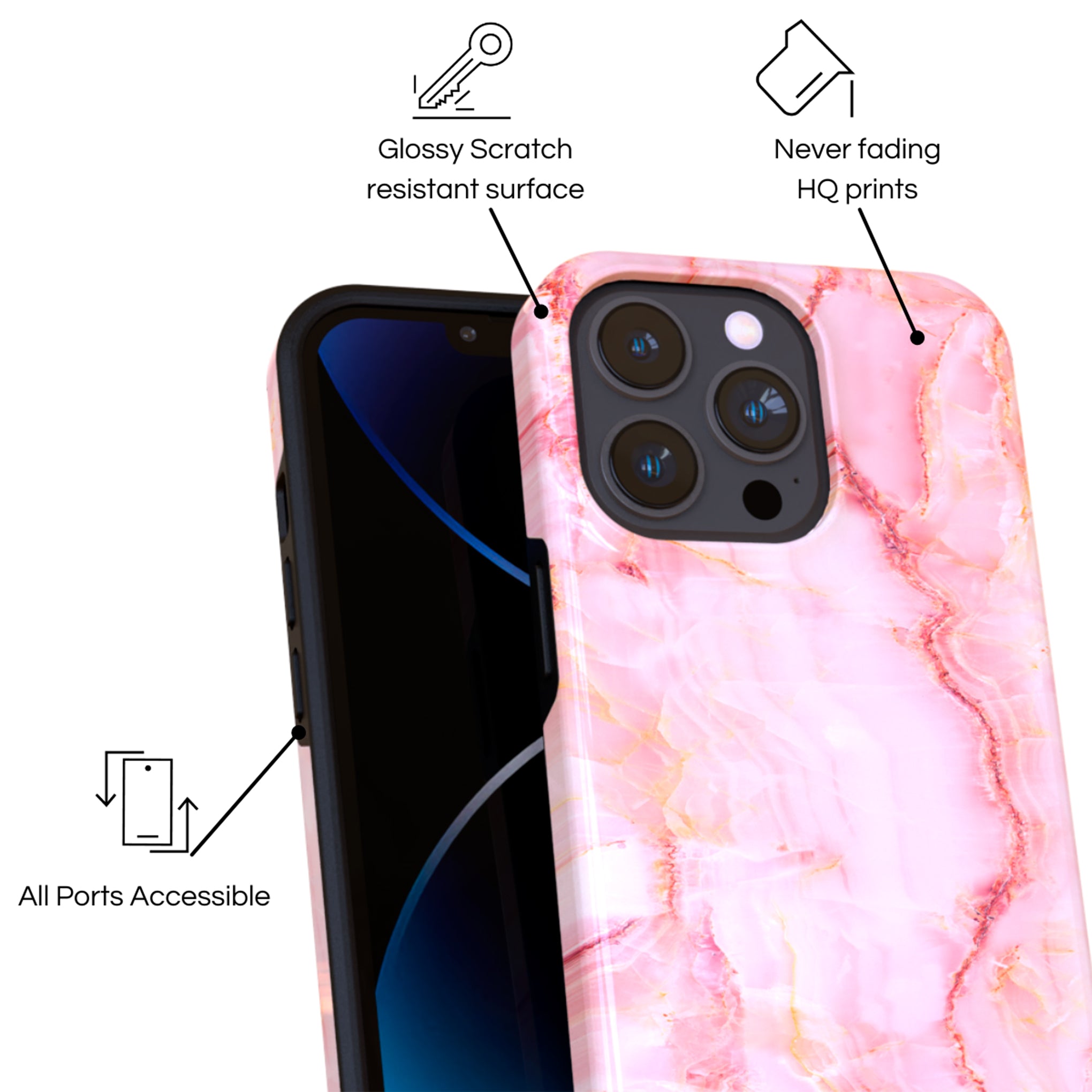 Protective Cover Case - Design Pink Salt Flats.