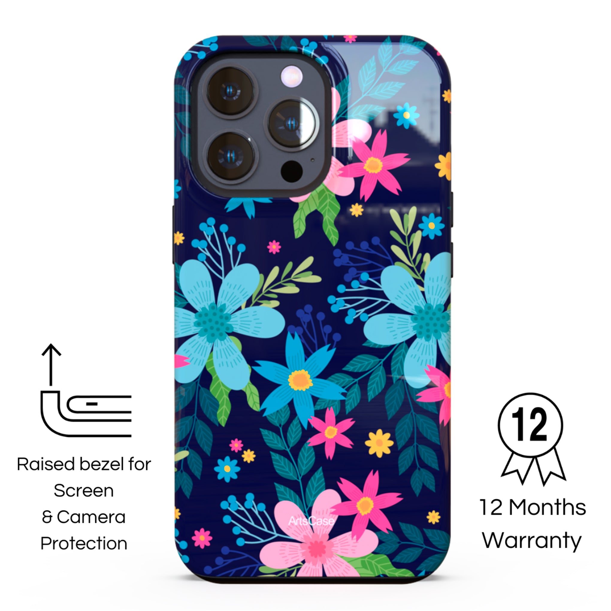 Protective Cover Case - Design Rain of Colors and Flowers.