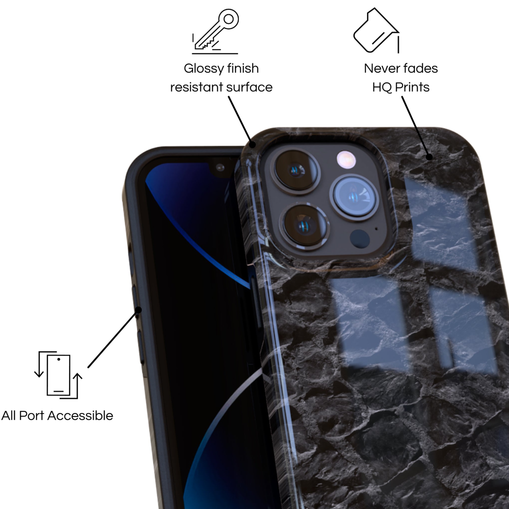 Protective Cover Case - Design River Rock.