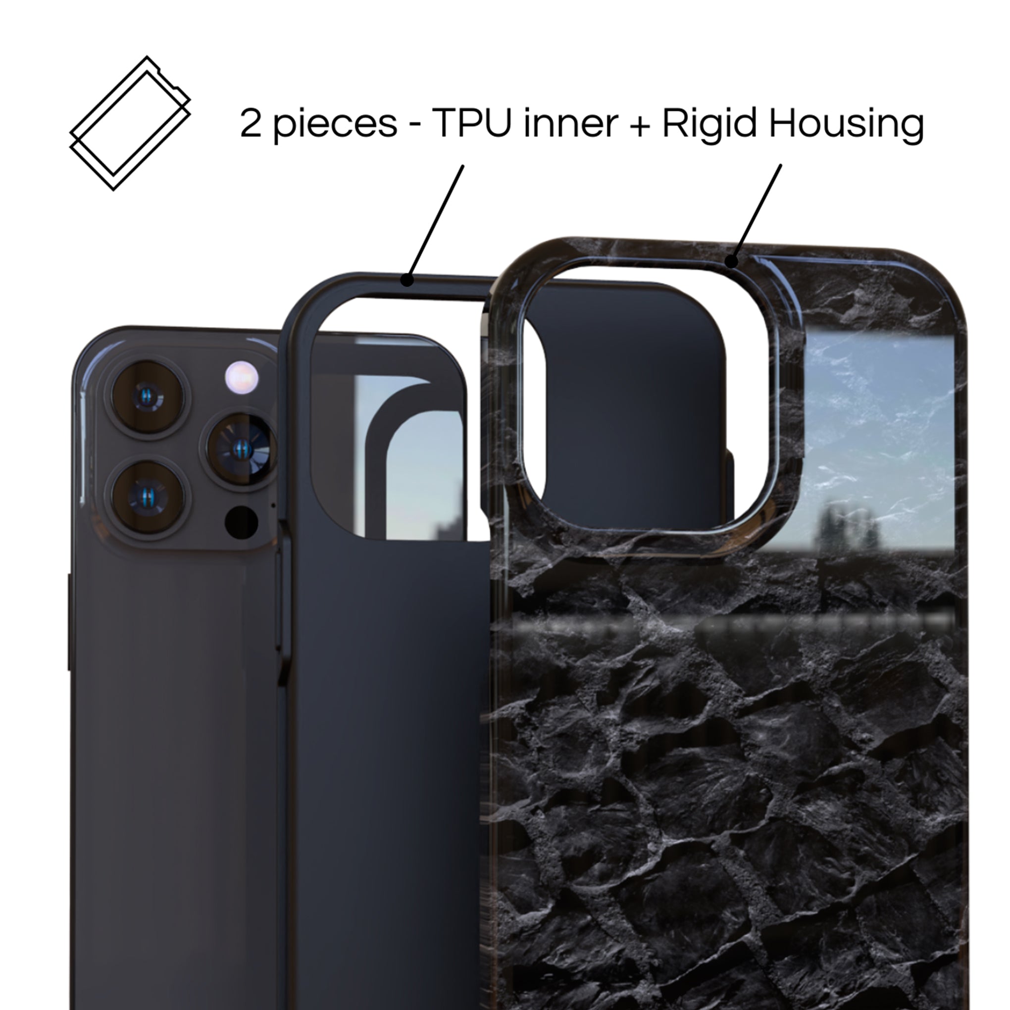 Protective Cover Case - Design River Rock.