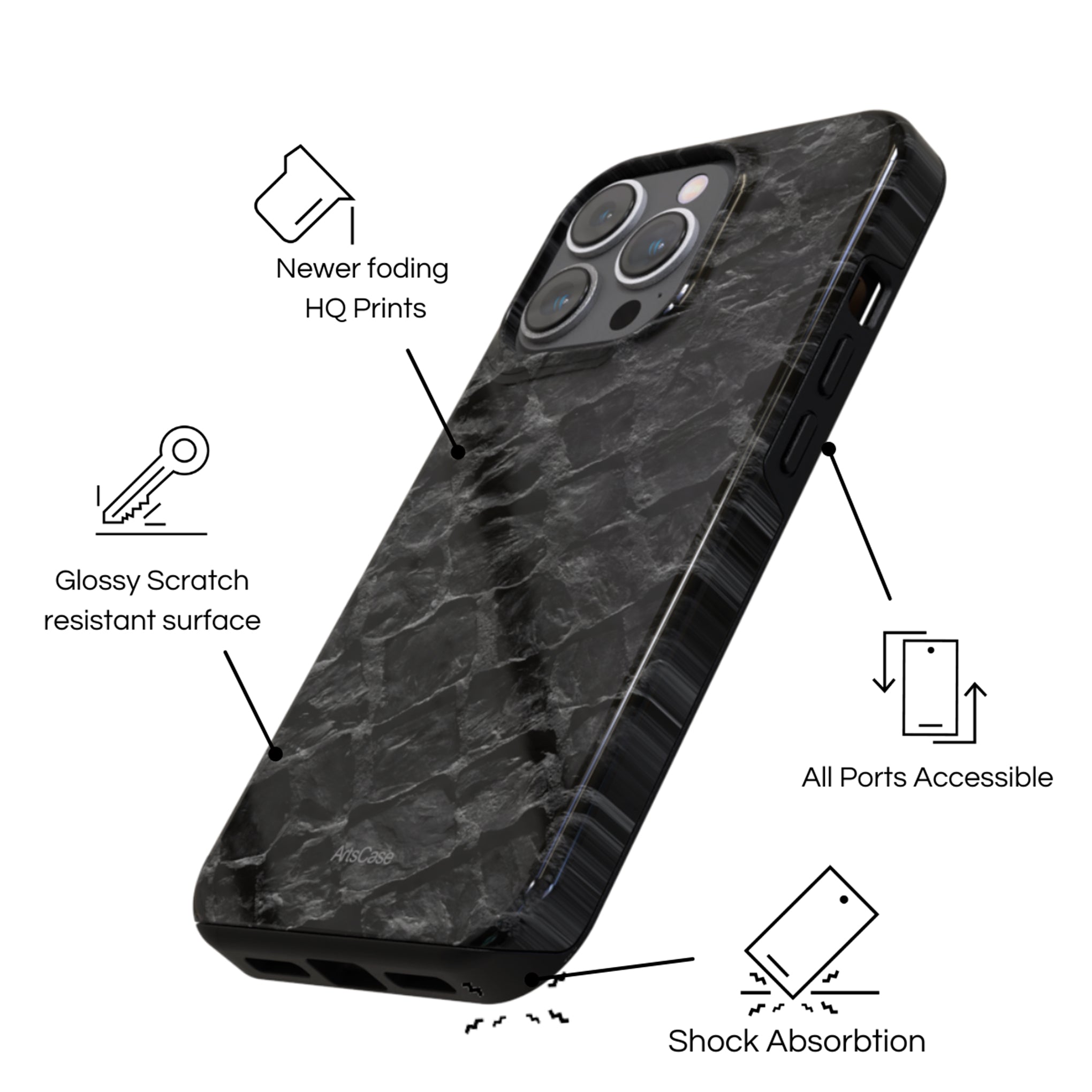 Protective Cover Case - Design River Rock.