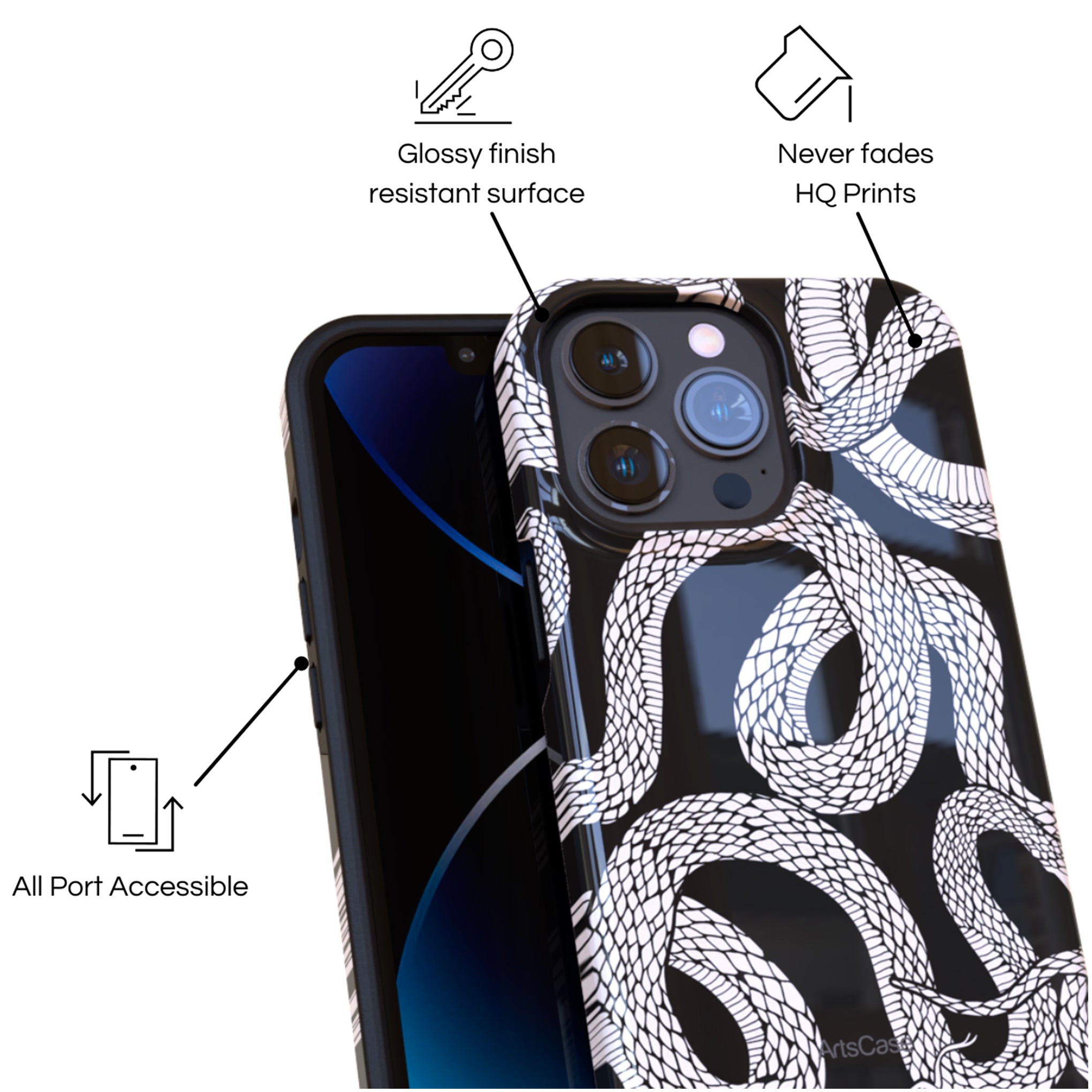 Protective Cover Case - Design Snake Dancing.