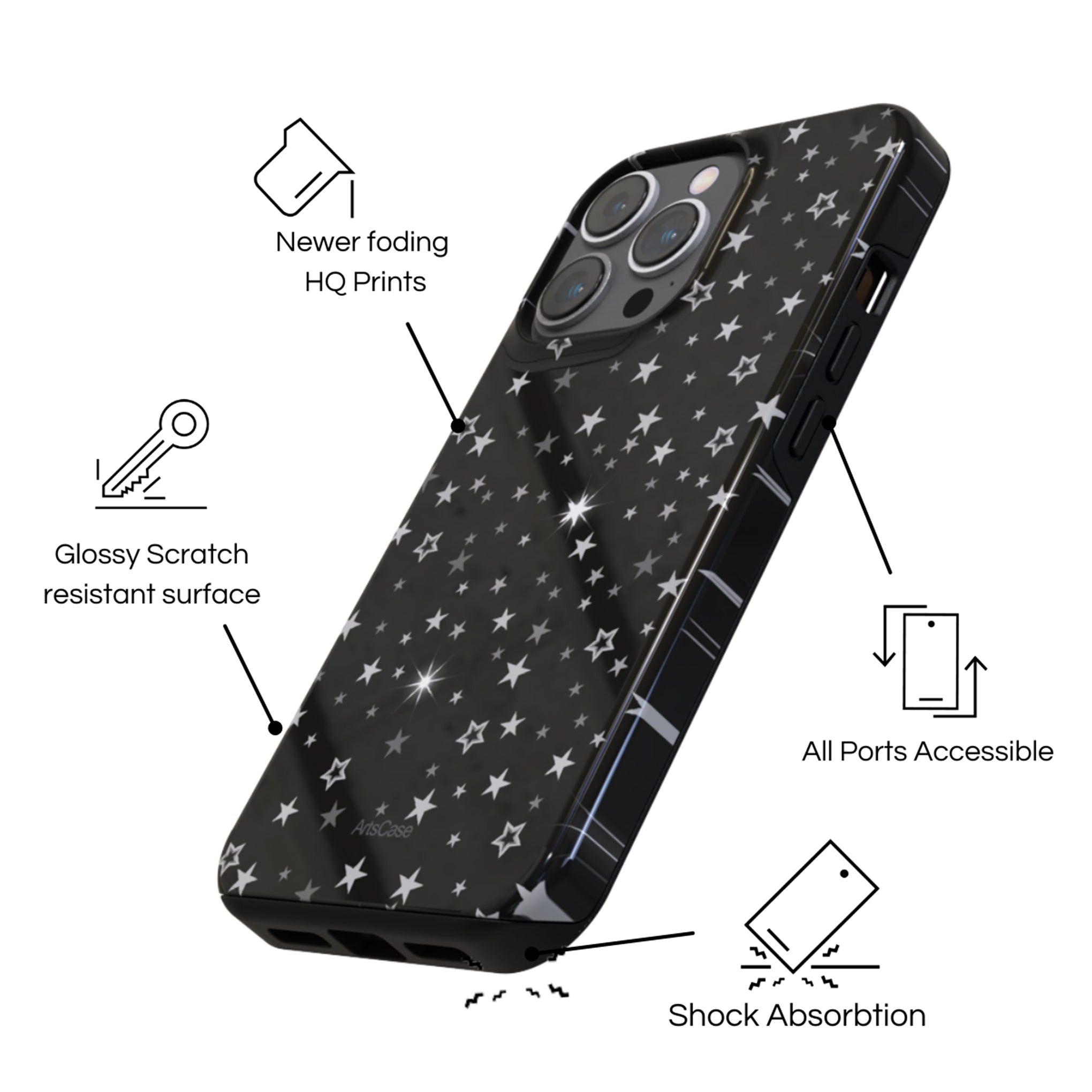 Protective Cover Case - Design Sparkling Magic Night.