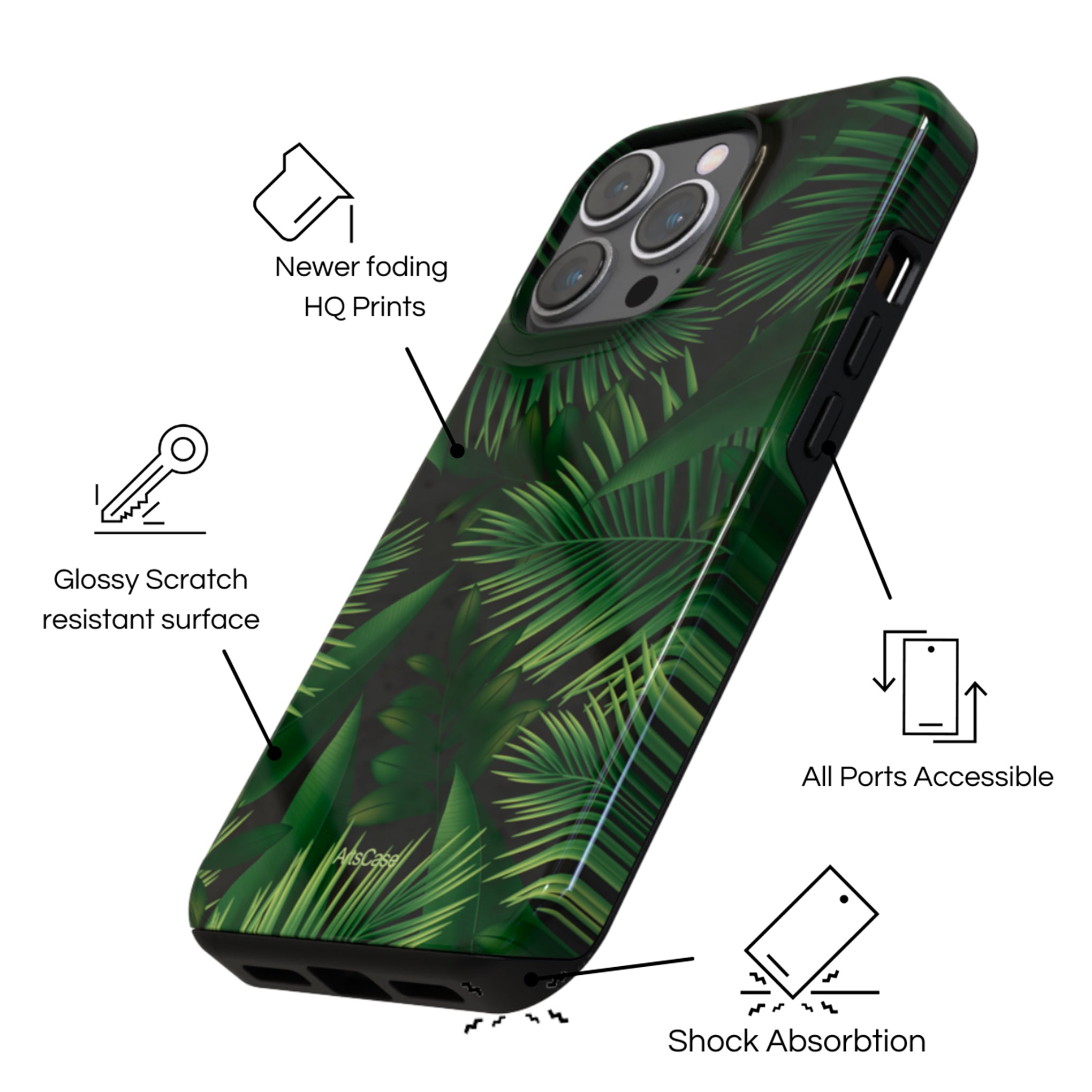 Protective Cover Case - Design Tropical Leaves Garden.