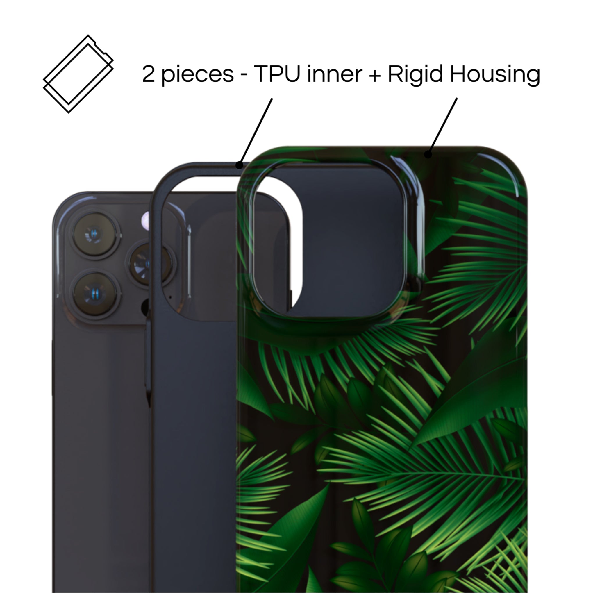 Protective Cover Case - Design Tropical Leaves Garden.