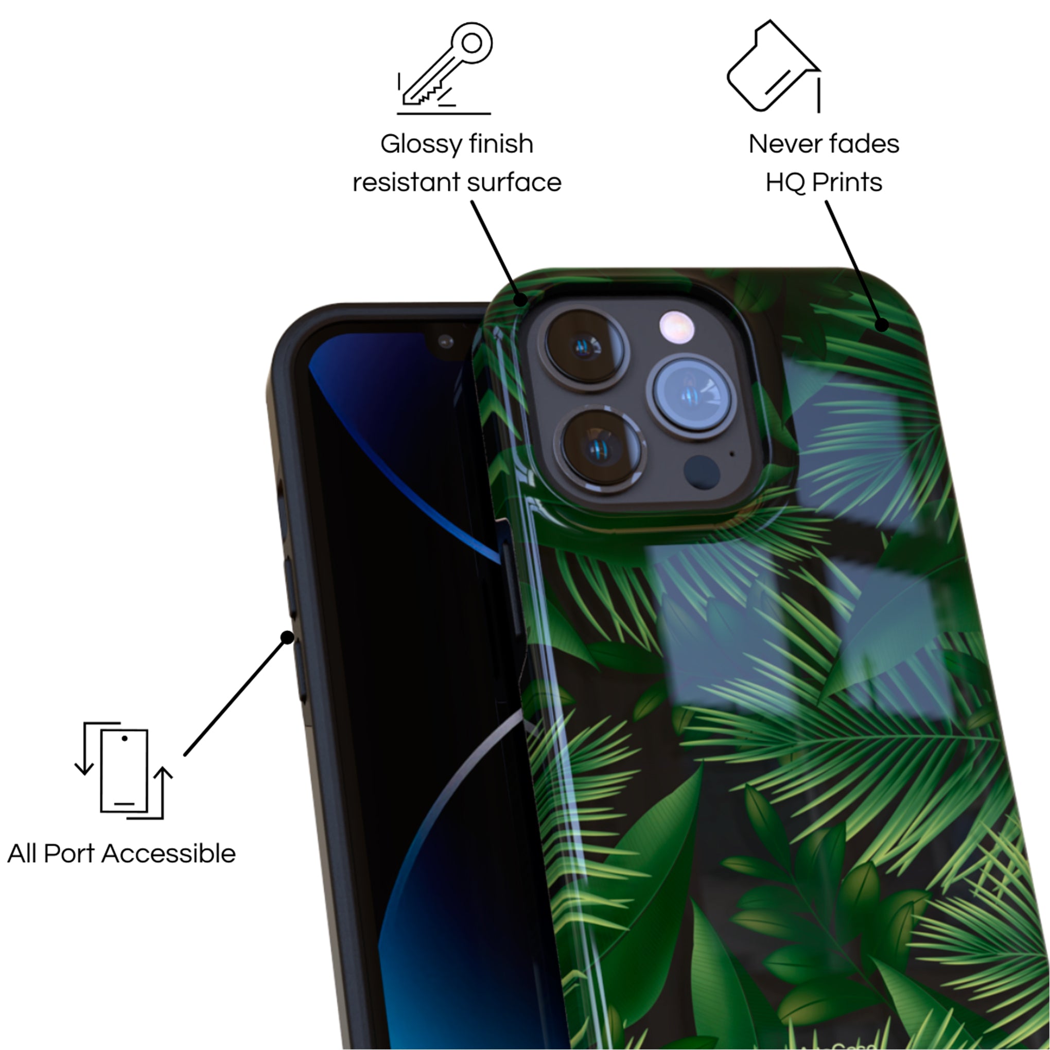 Protective Cover Case - Design Tropical Leaves Garden.