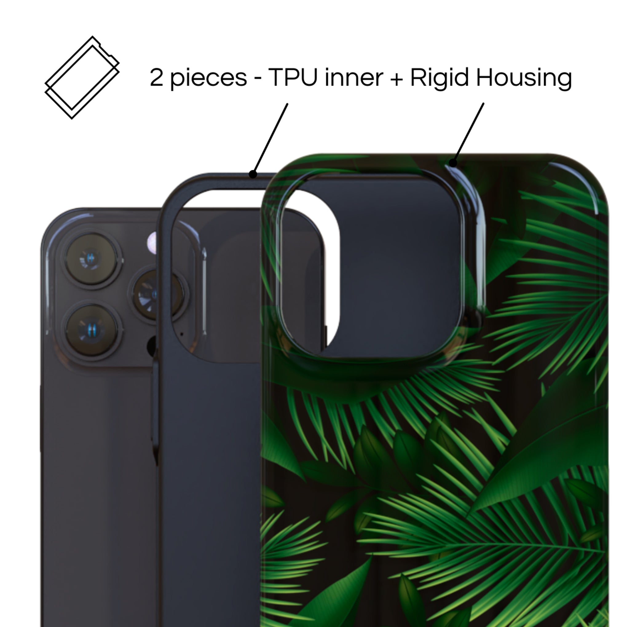 Protective Cover Case - Design Tropical Leaves I.