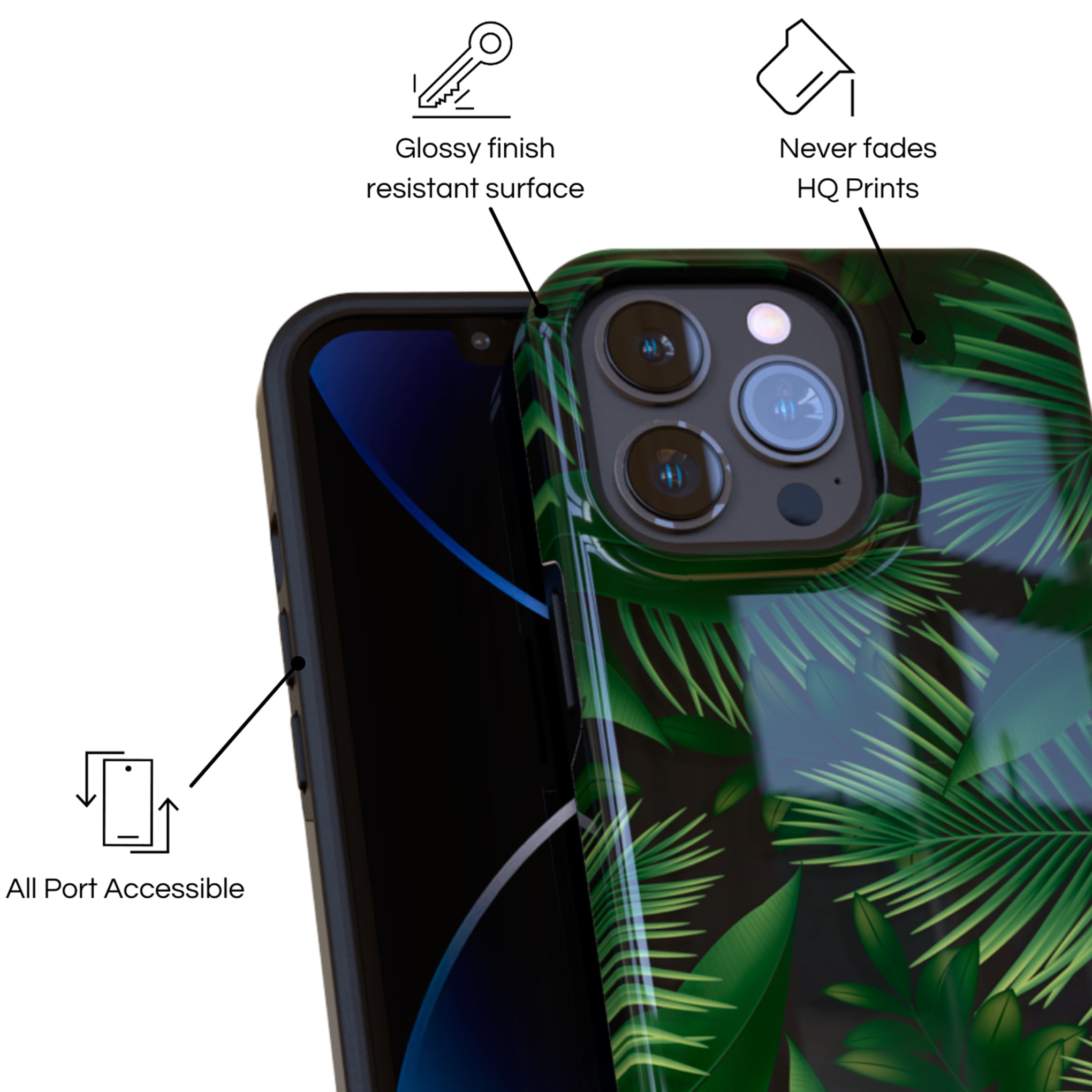 Protective Cover Case - Design Tropical Leaves I.